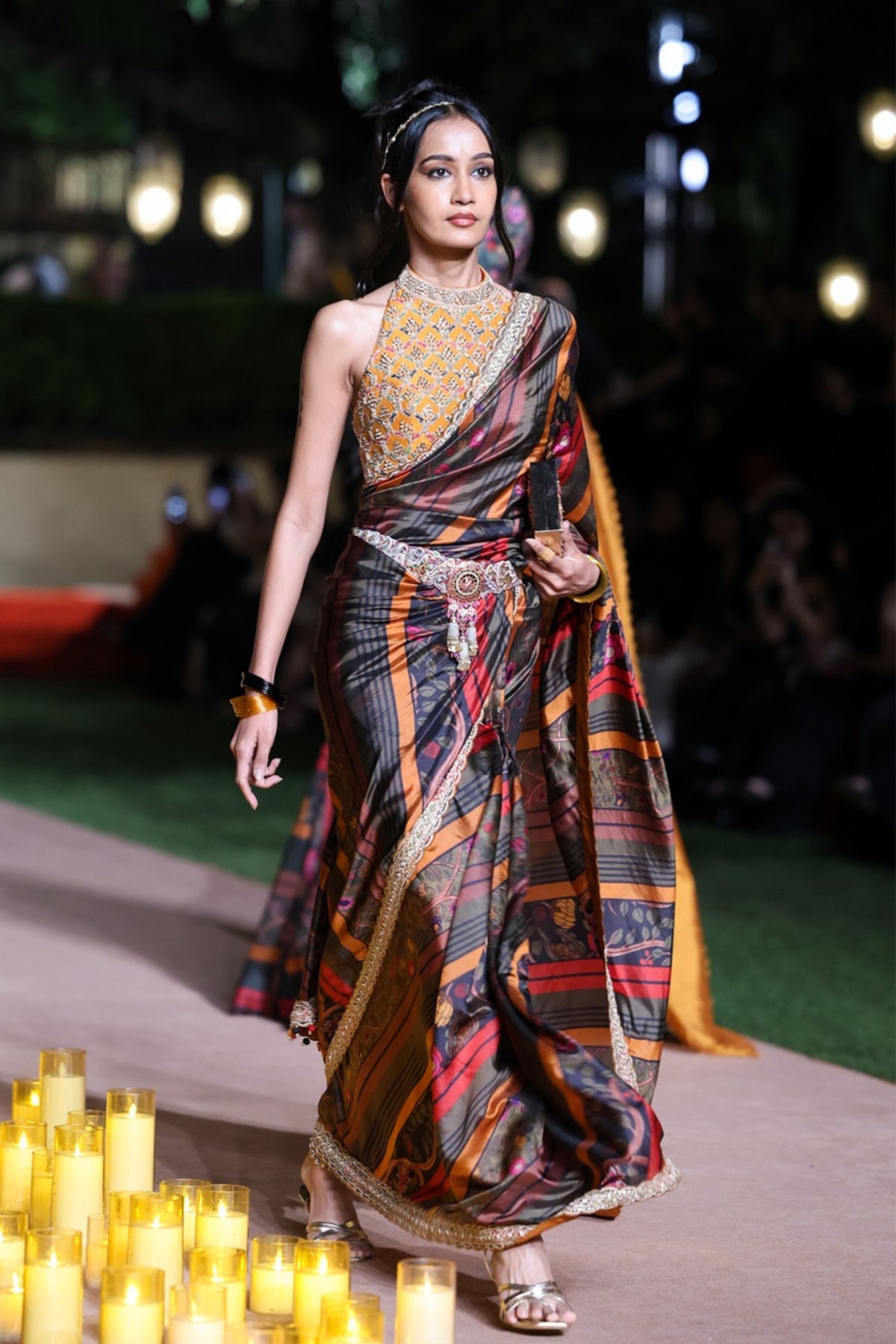 Amer Halter Blouse Saree Set