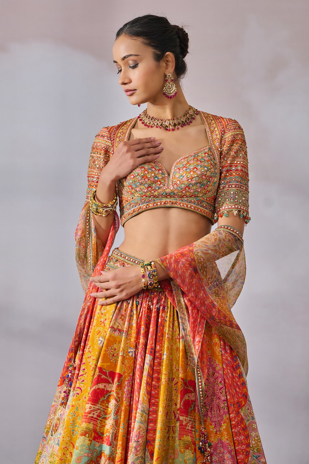 Phulkari Printed Lehenga