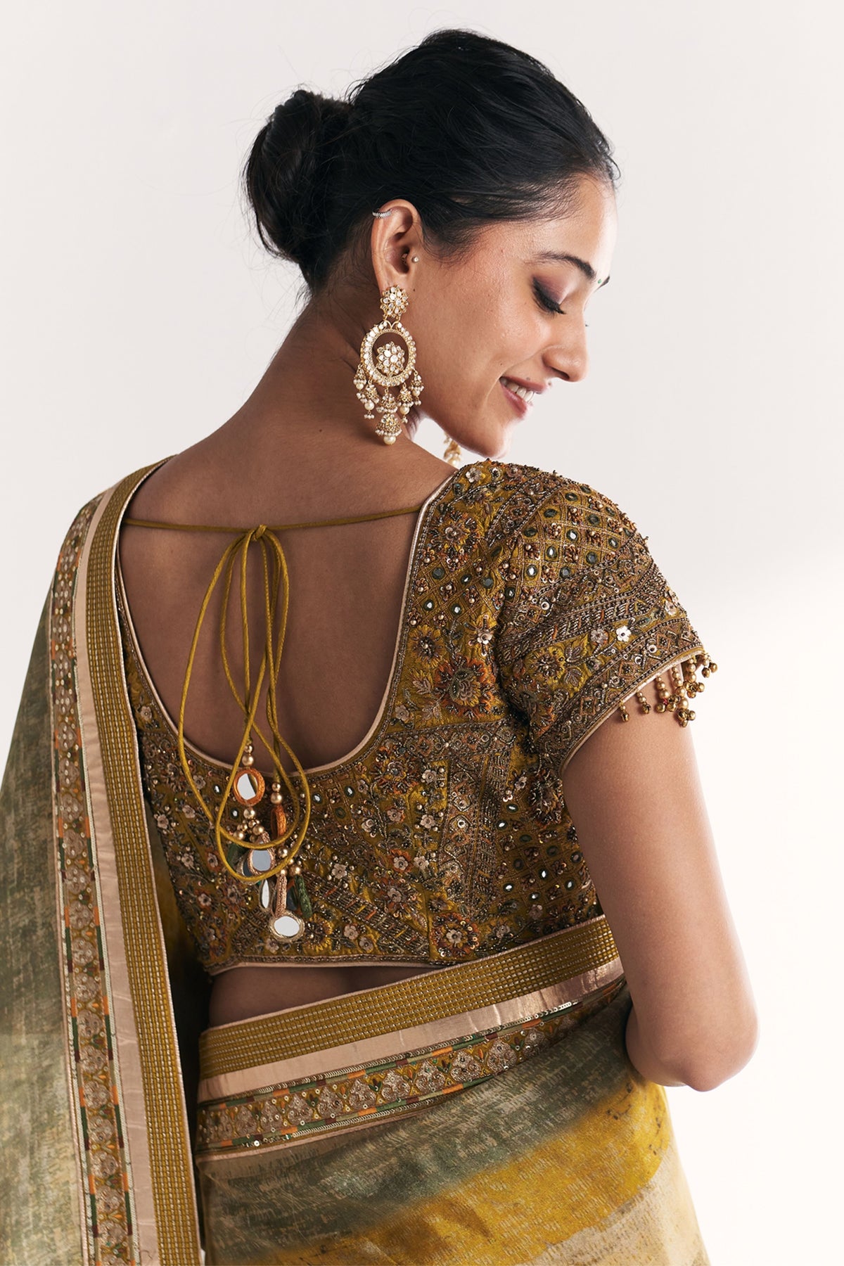 Kusum Lime Green Saree