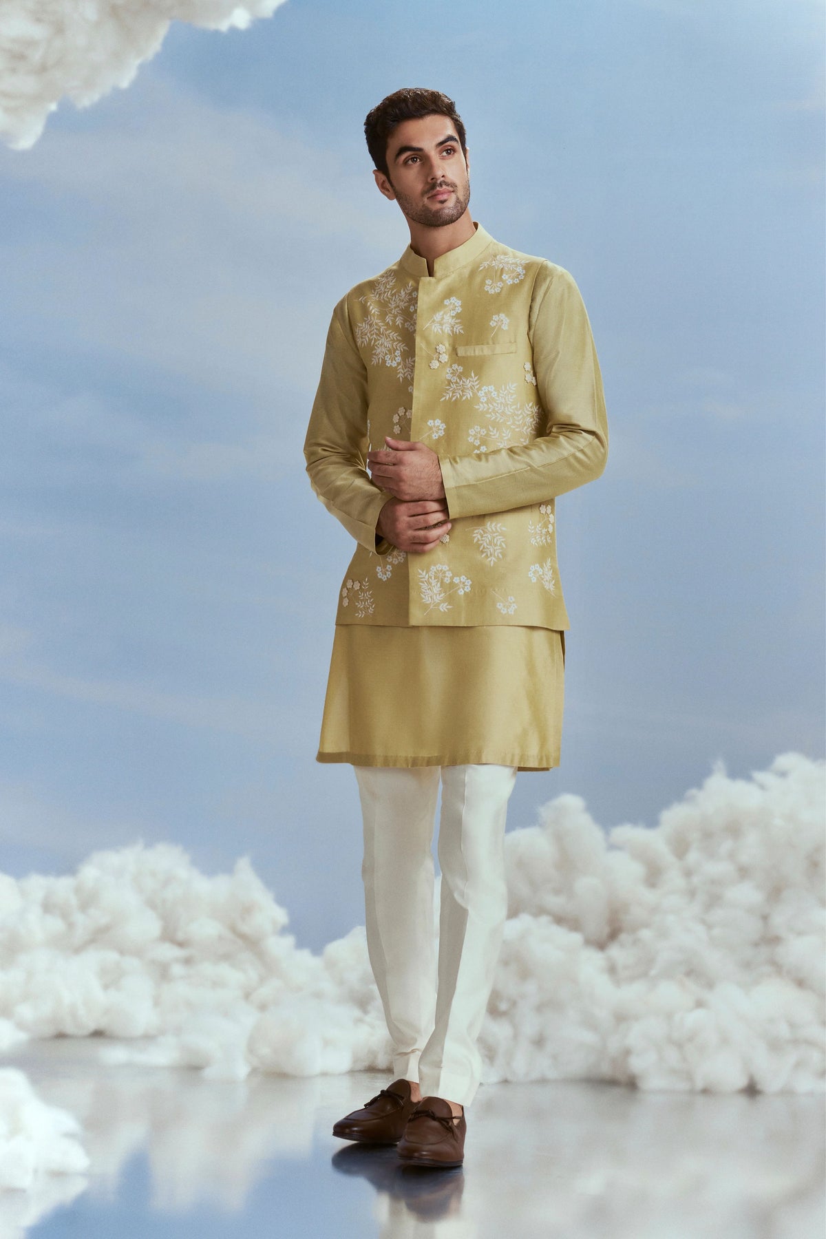 Sap Green Mayflower Bundi Set