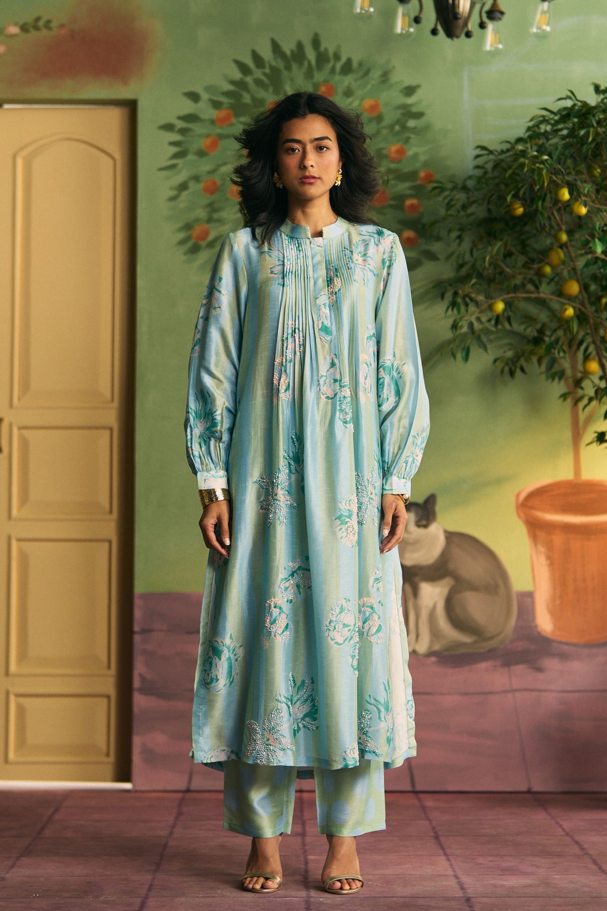 Powder Blue Fresco Kurta Set