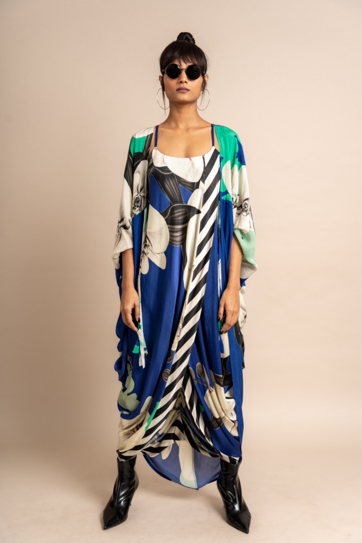 Cobalt Jaket With Sack Dress
