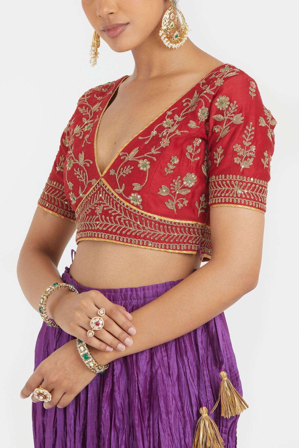 Red Silk Lehenga Set
