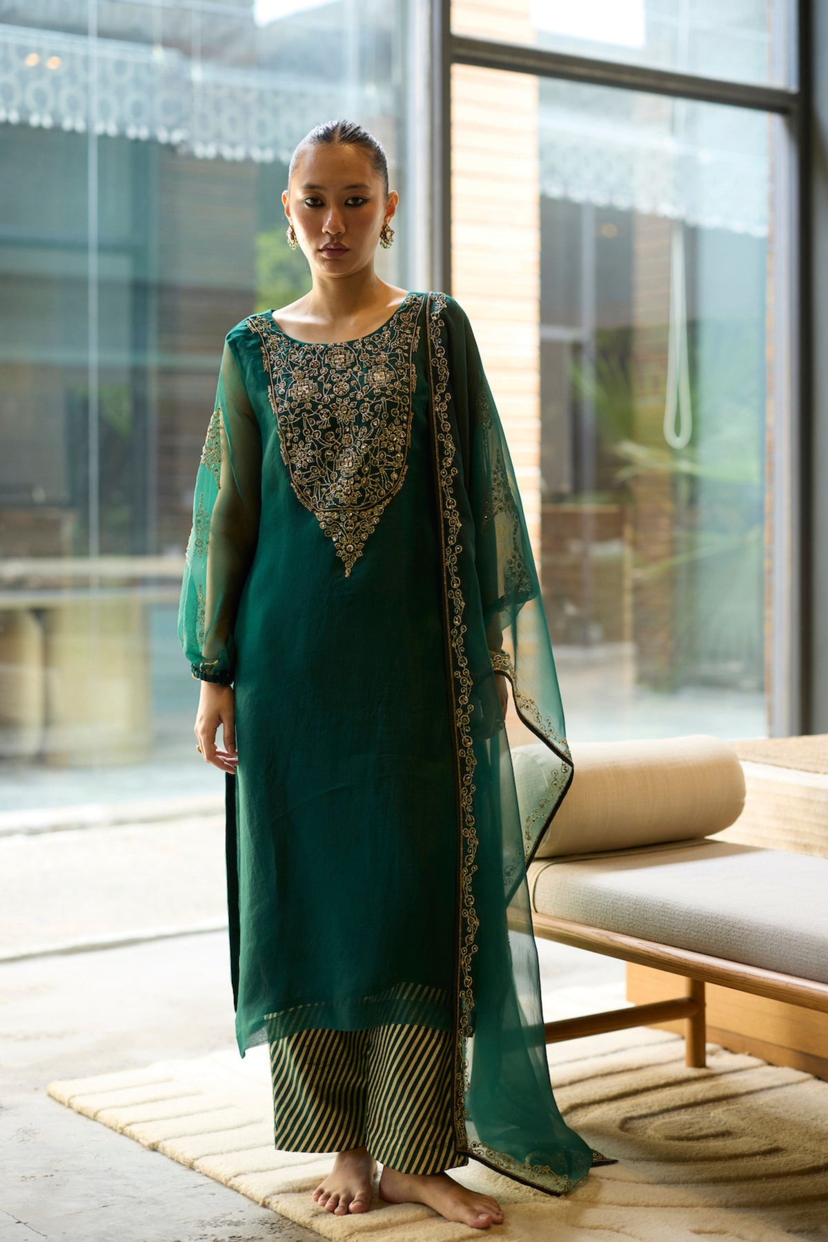 Green Sukhaali Kurta Set
