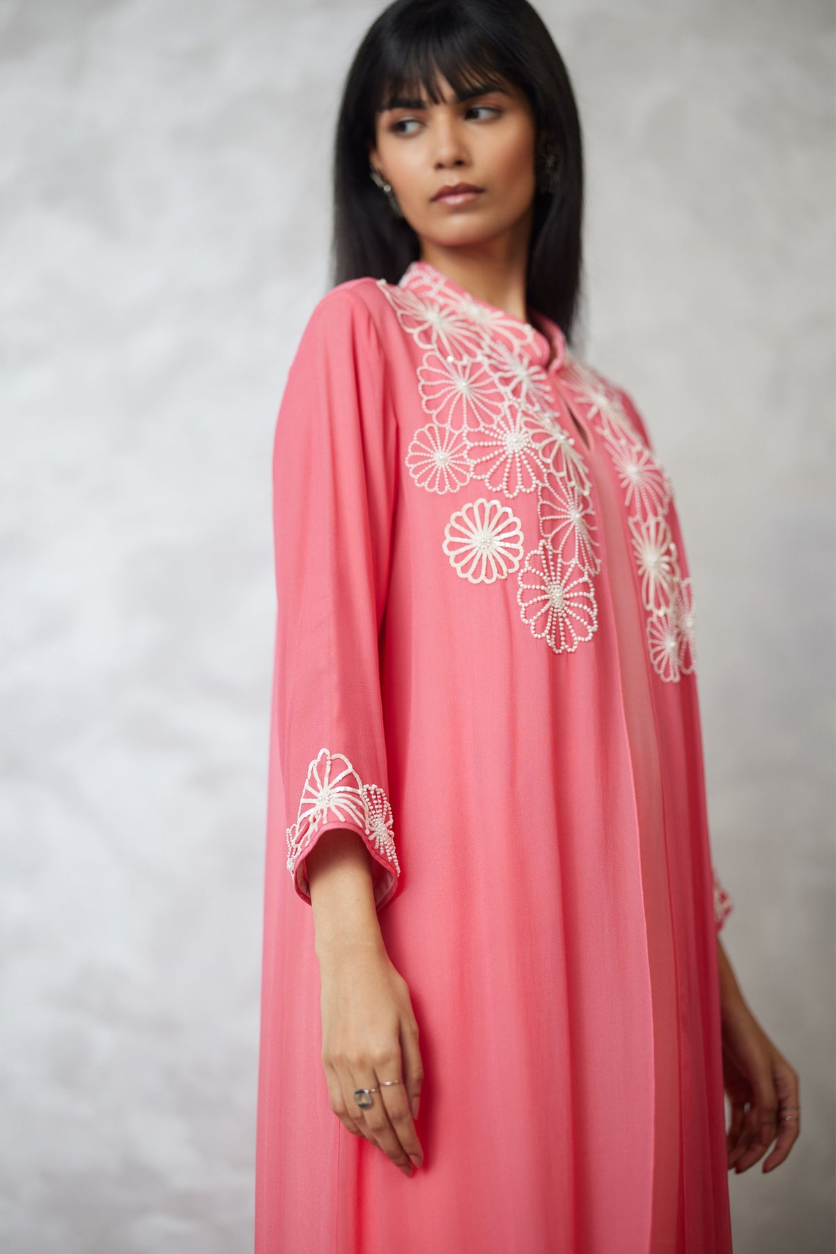 Coral Blocked Faux Jacket Dress