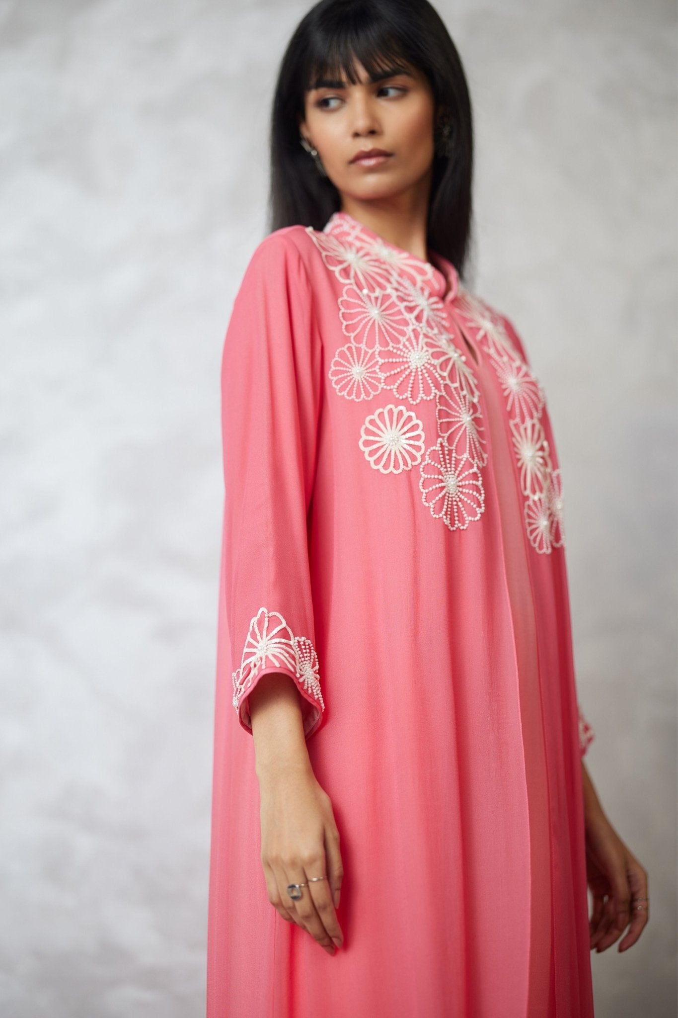 Coral Blocked Faux Dress - Nachiket Barve - Elahe