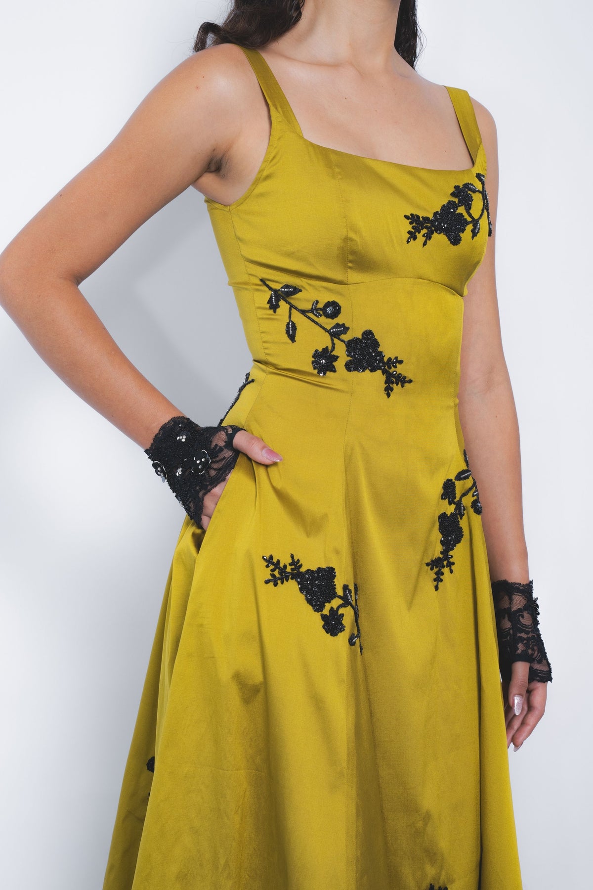 Kaika Embroidered Strap Dress