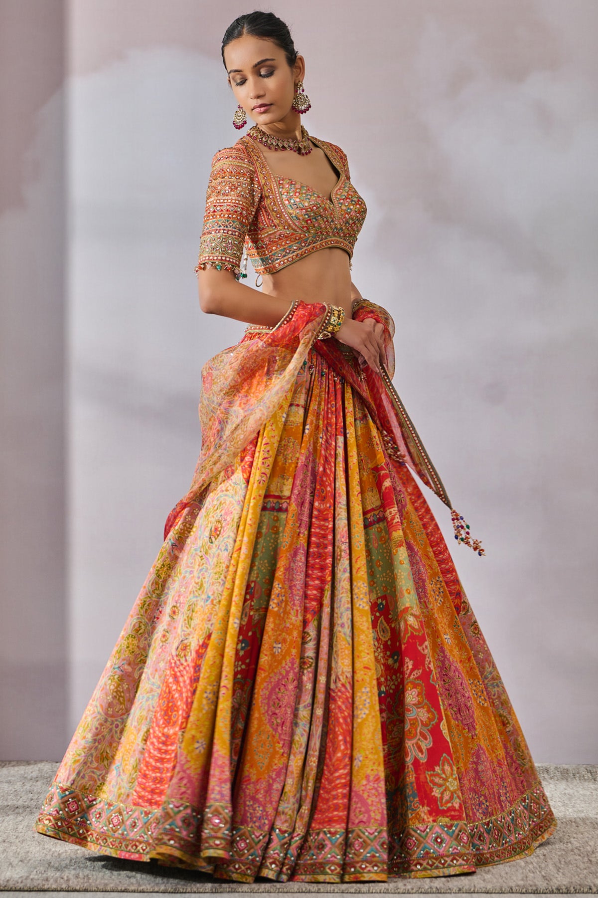 Phulkari Printed Lehenga