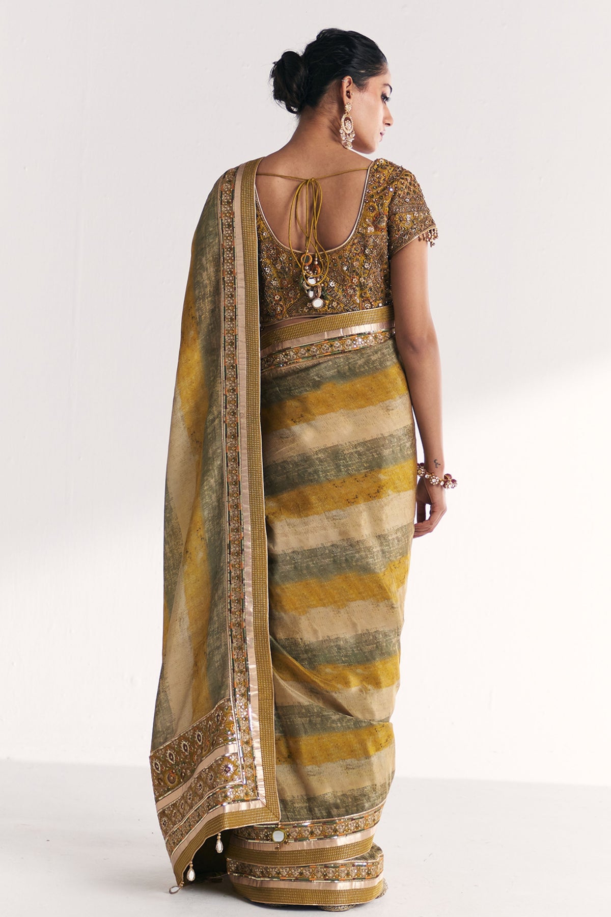 Kusum Lime Green Saree