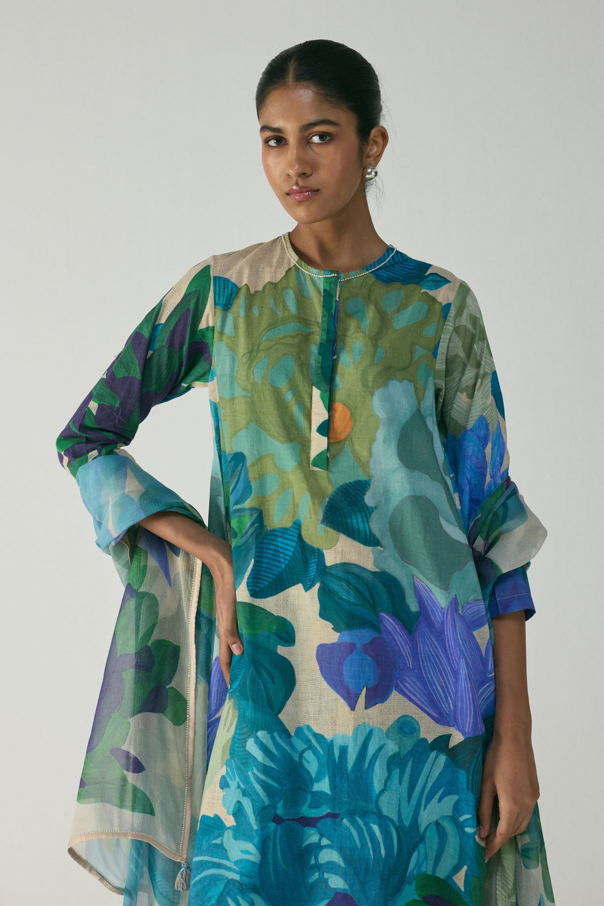 Garden Party Long Cotton Kurta Set