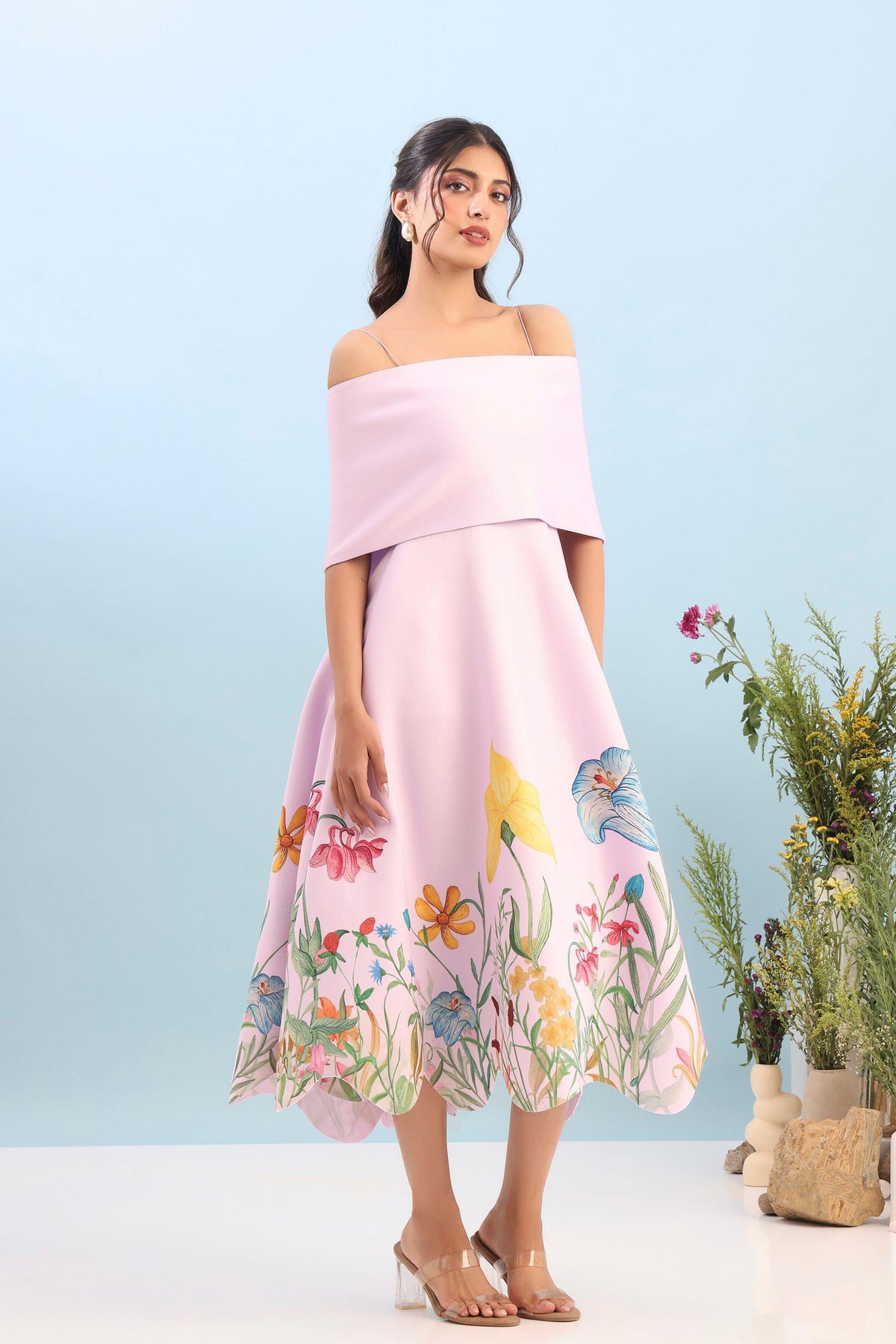Flared Printed Dress Set