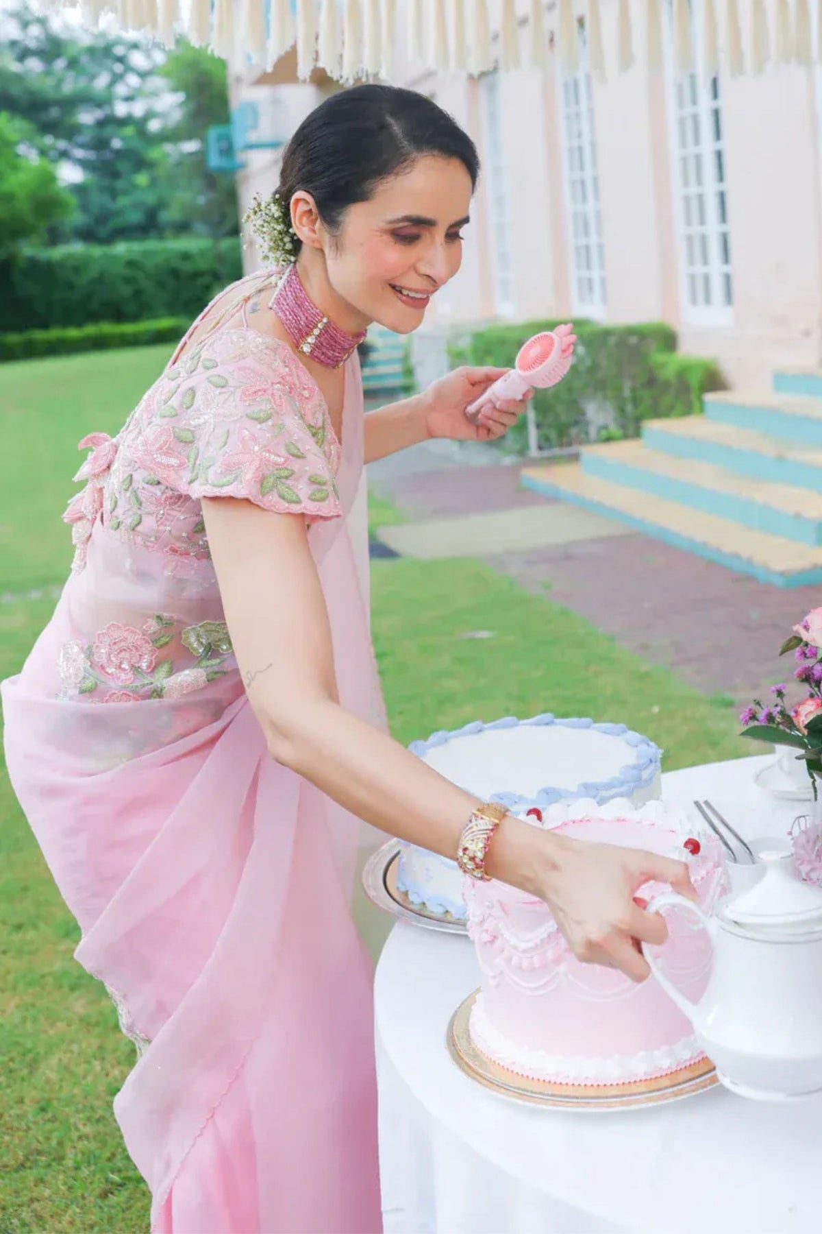 Leaf Bloom Saree Set