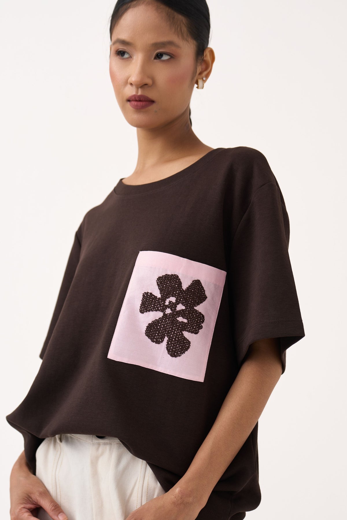 Embroidered Patch Pocket T-Shirt