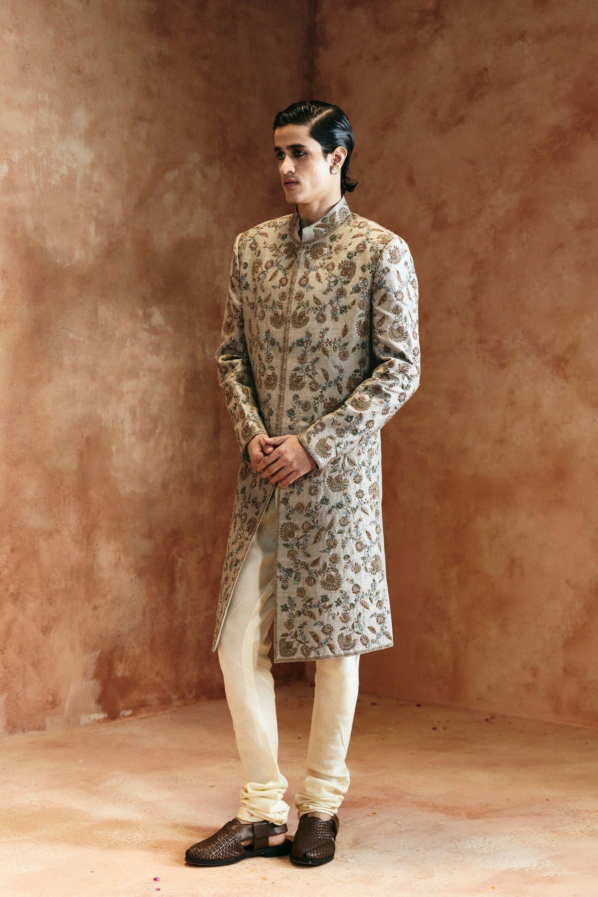 Beaded Sindh Threadwork Sherwani Set