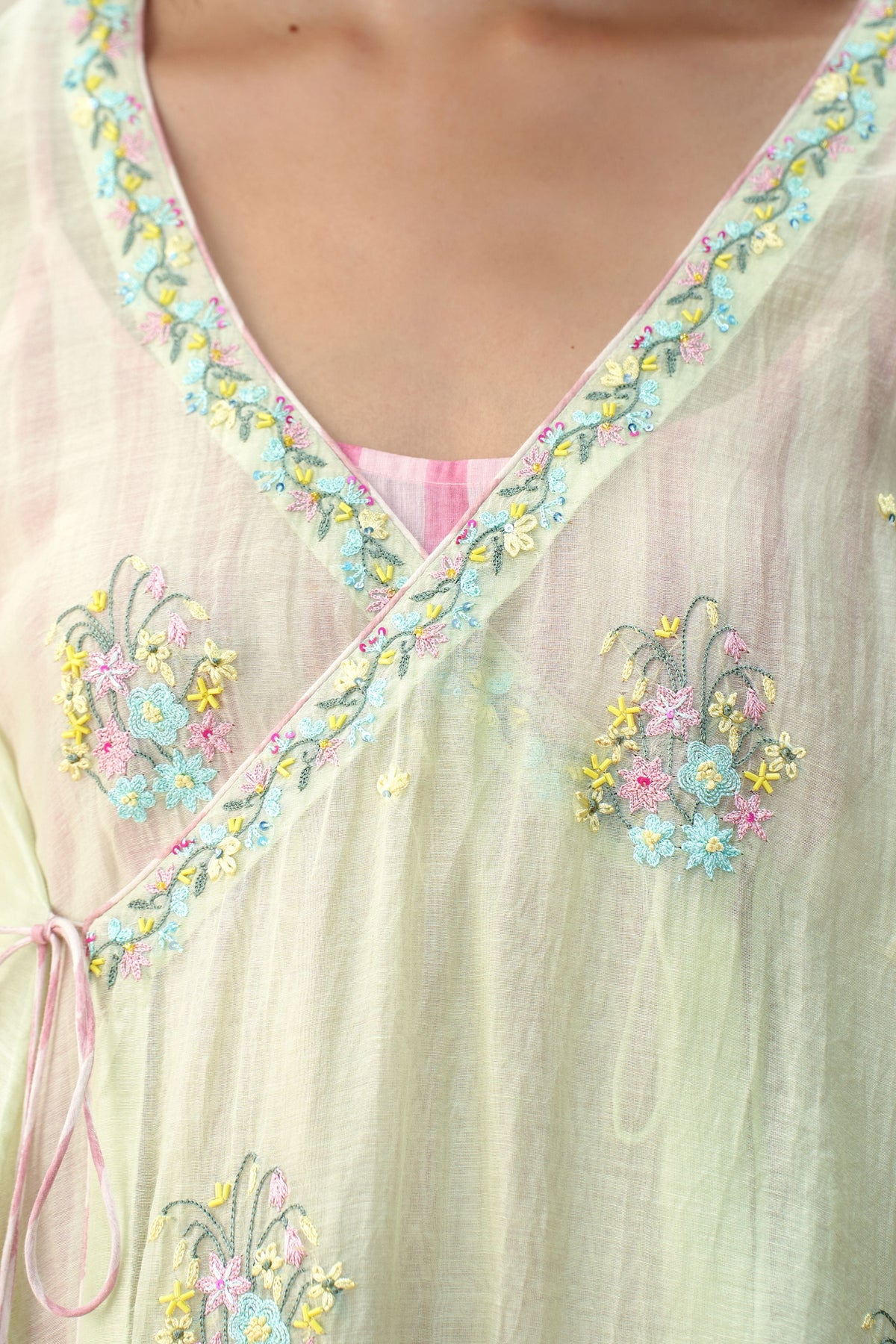 Amalie Sea Green Wrapover Dress
