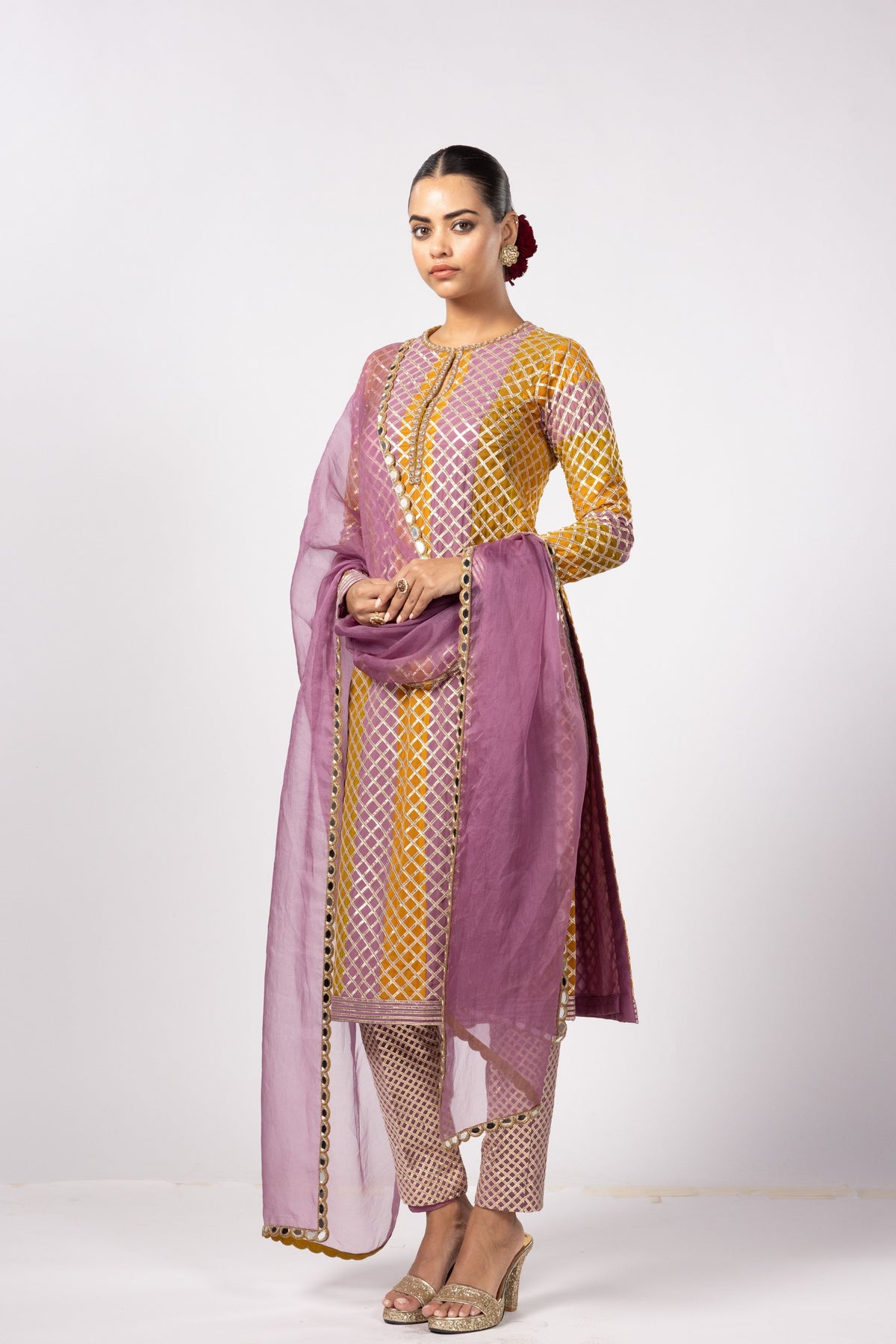 Mustard Multicolor Kurta Set