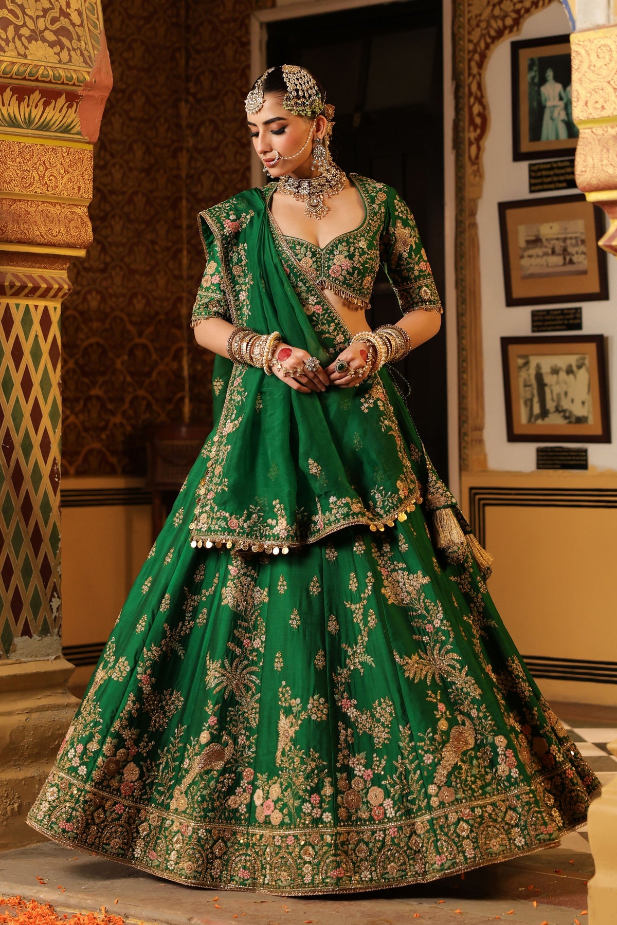 Ahista Green Mayur Lehenga Set