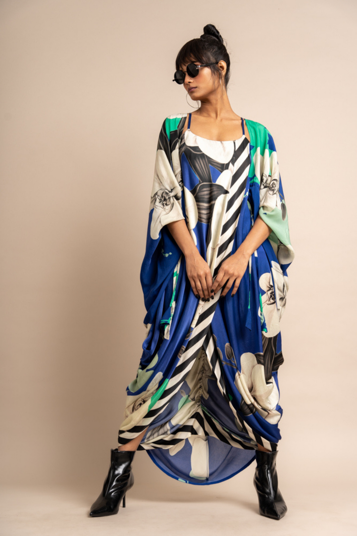Cobalt Jaket With Sack Dress