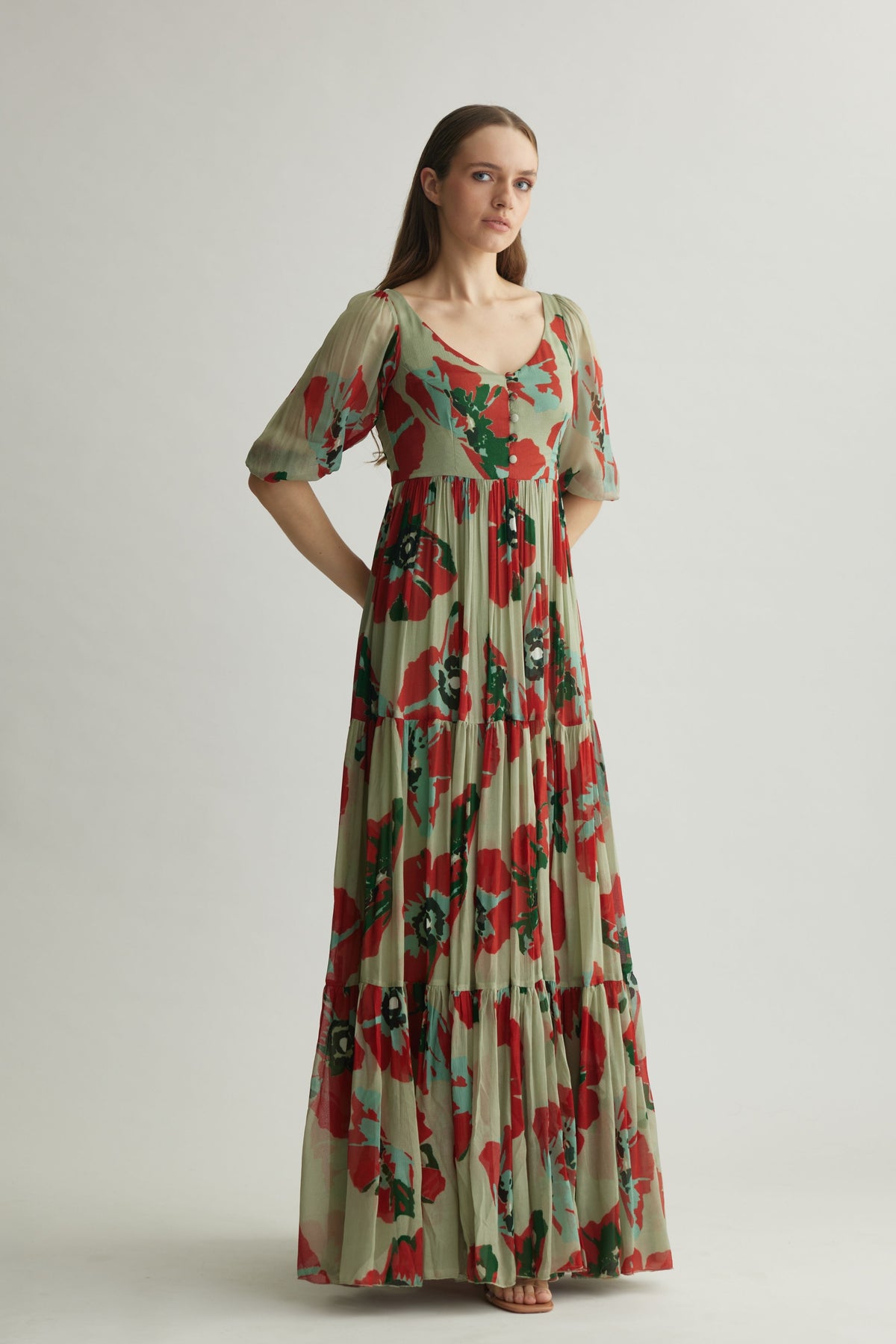 Green Floral Dress