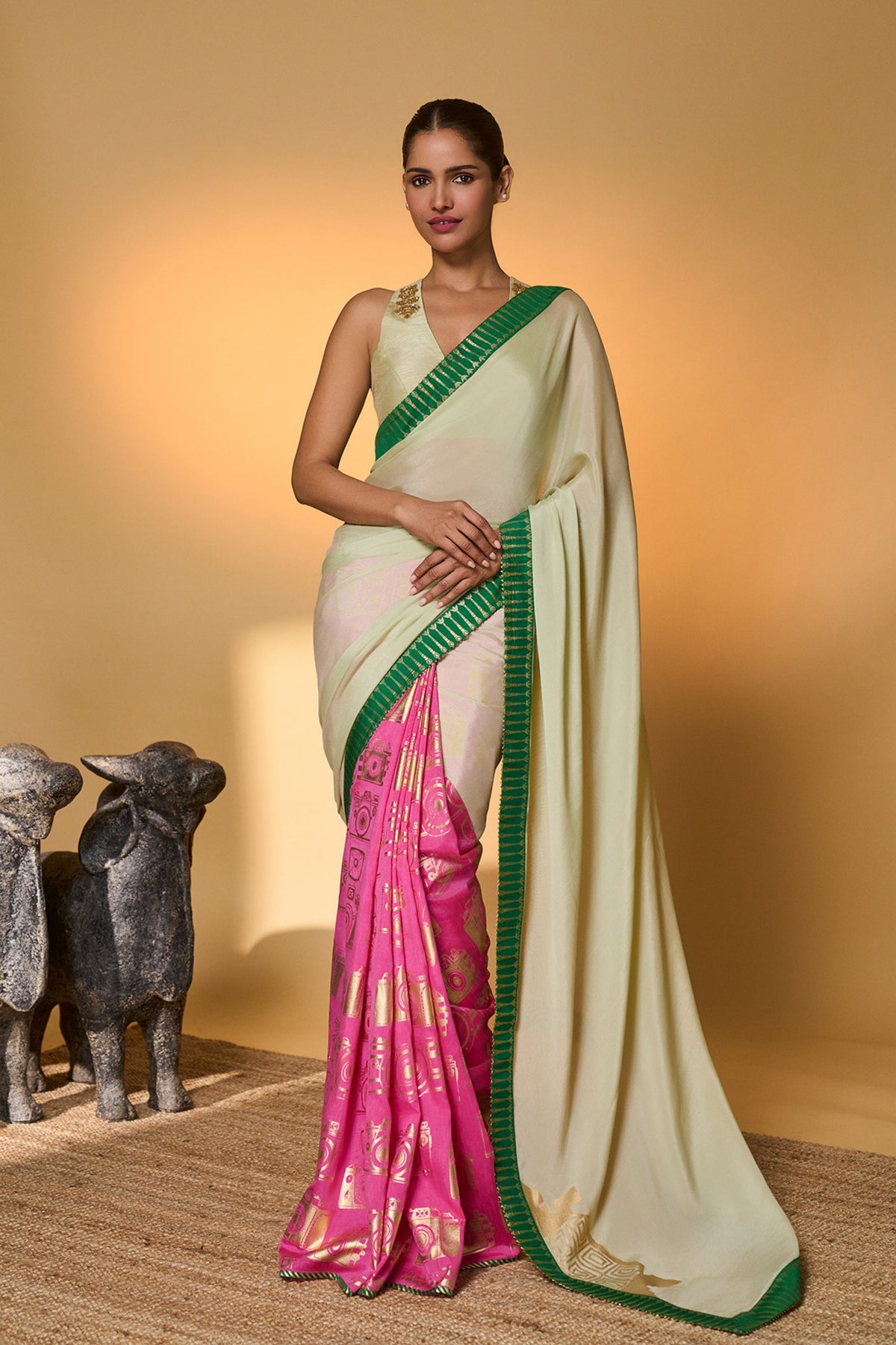 Mint Turtle Tale Saree
