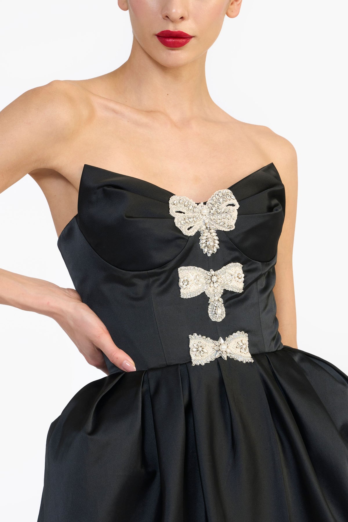 Black Sculpted Strapless Dress