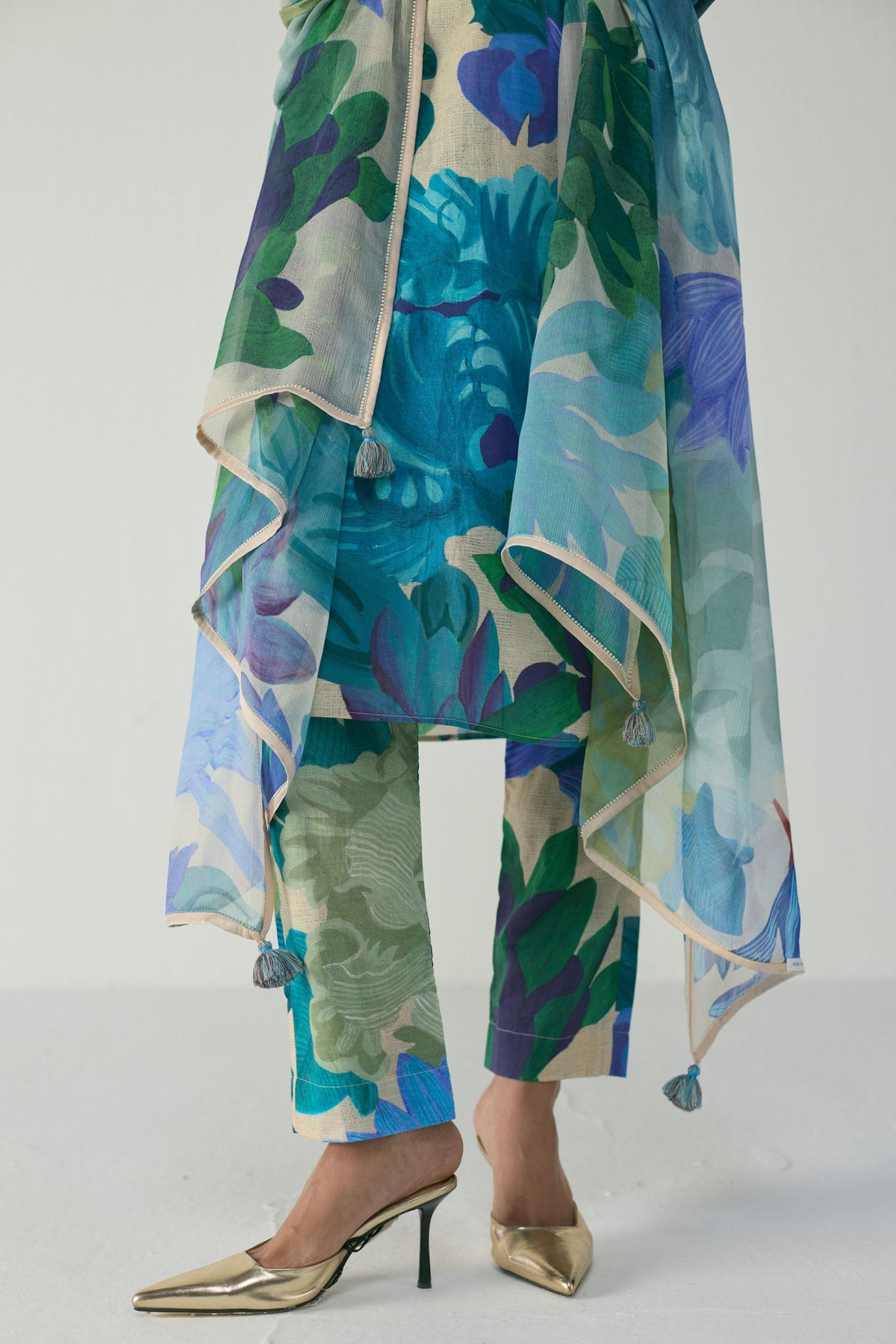 Garden Party Long Cotton Kurta Set