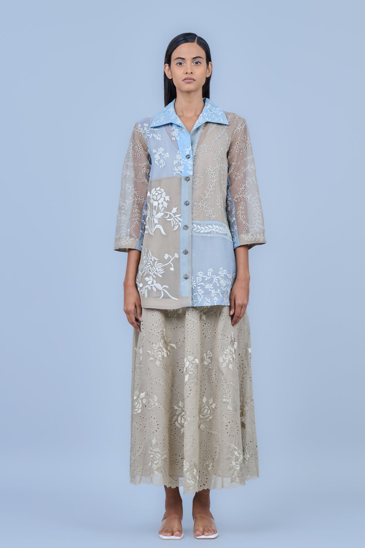 Cutwork Skirt in Handloom Cotton