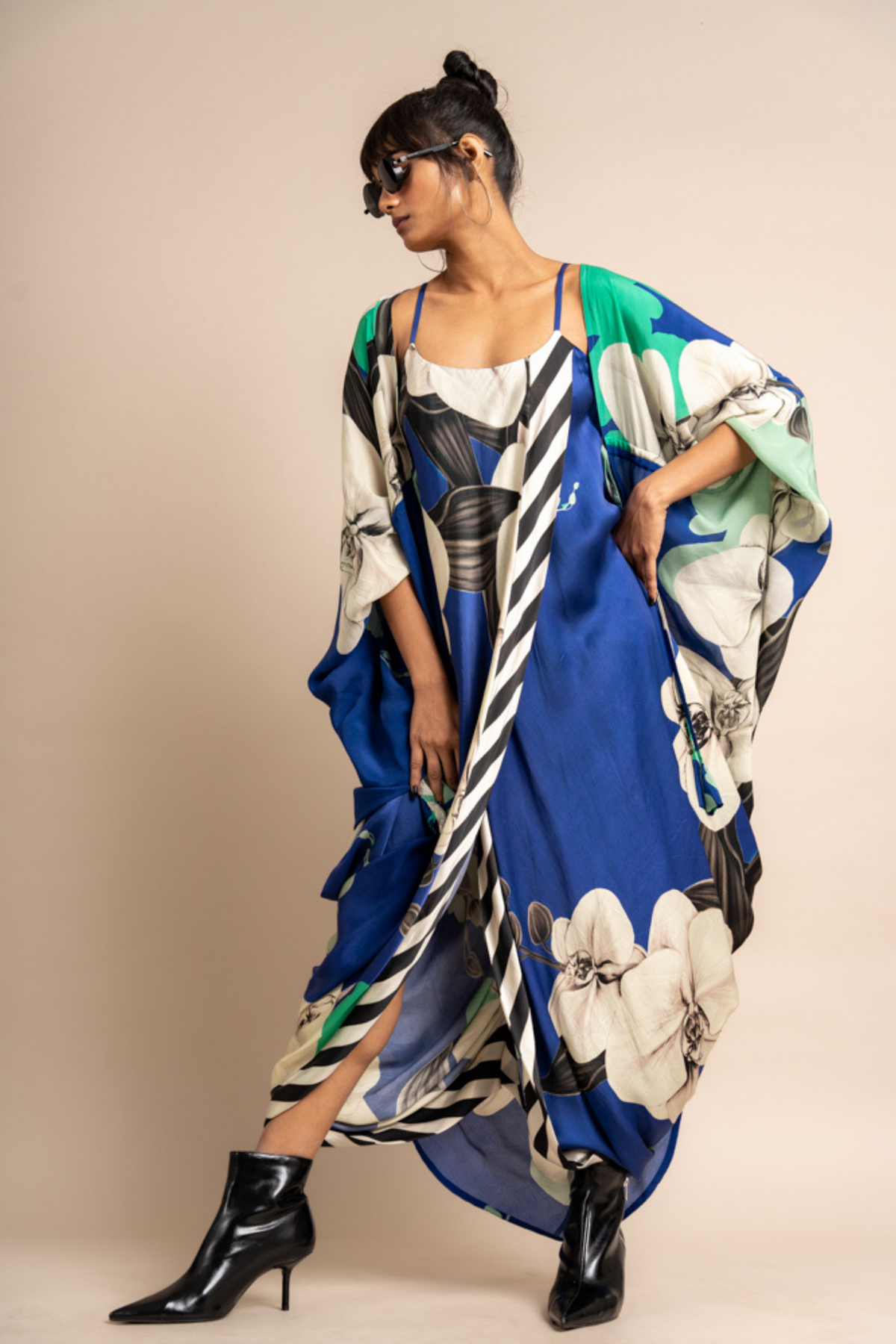 Cobalt Jaket With Sack Dress