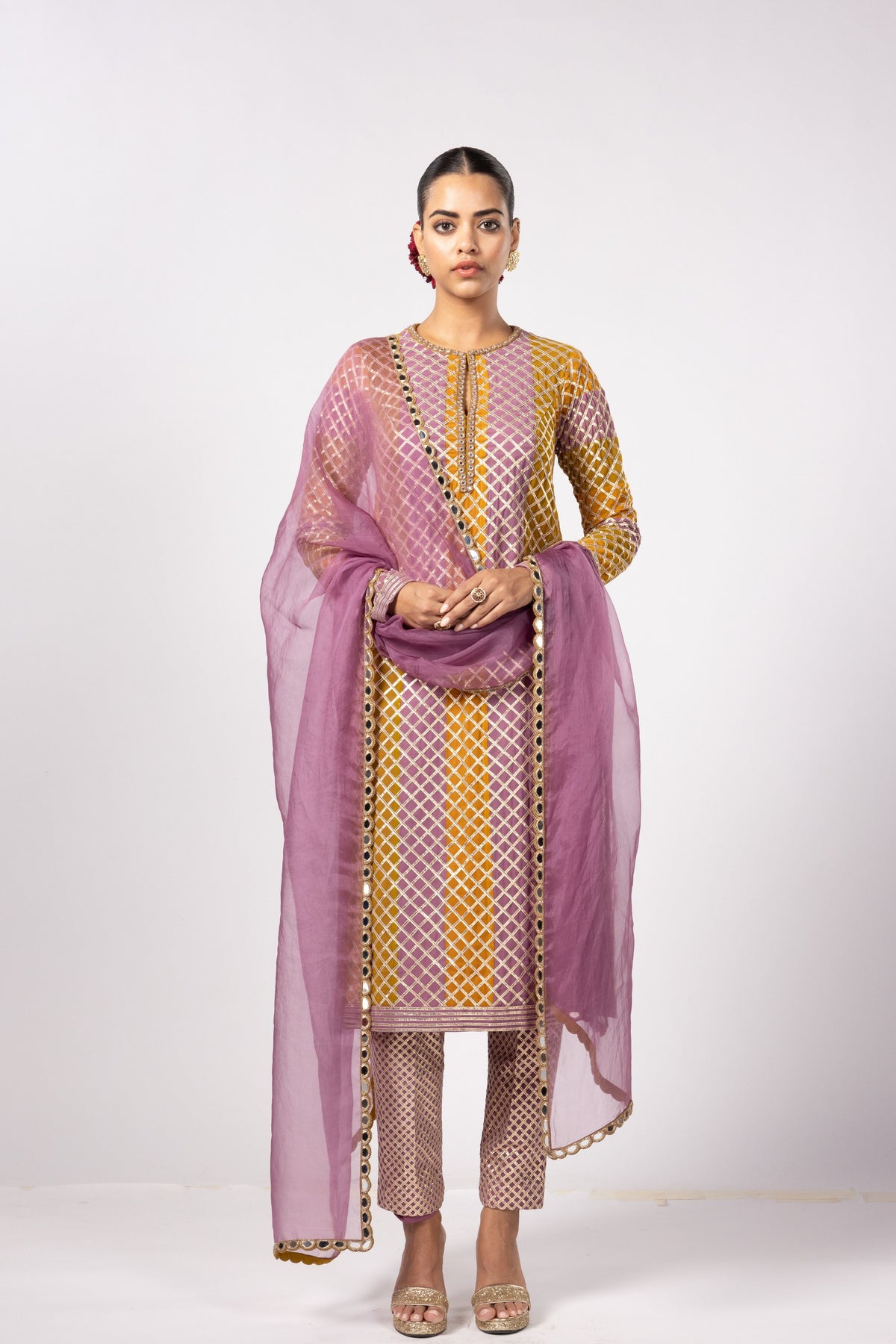Mustard Multicolor Kurta Set
