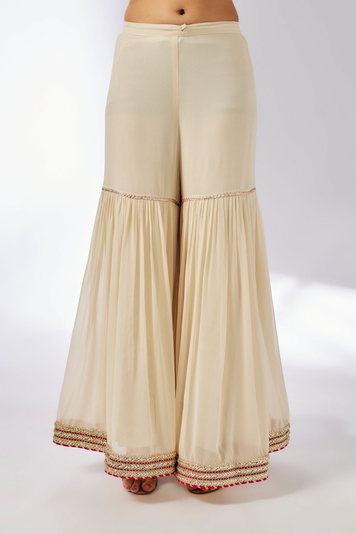Ivory Chhaya Strappy Sharara Set