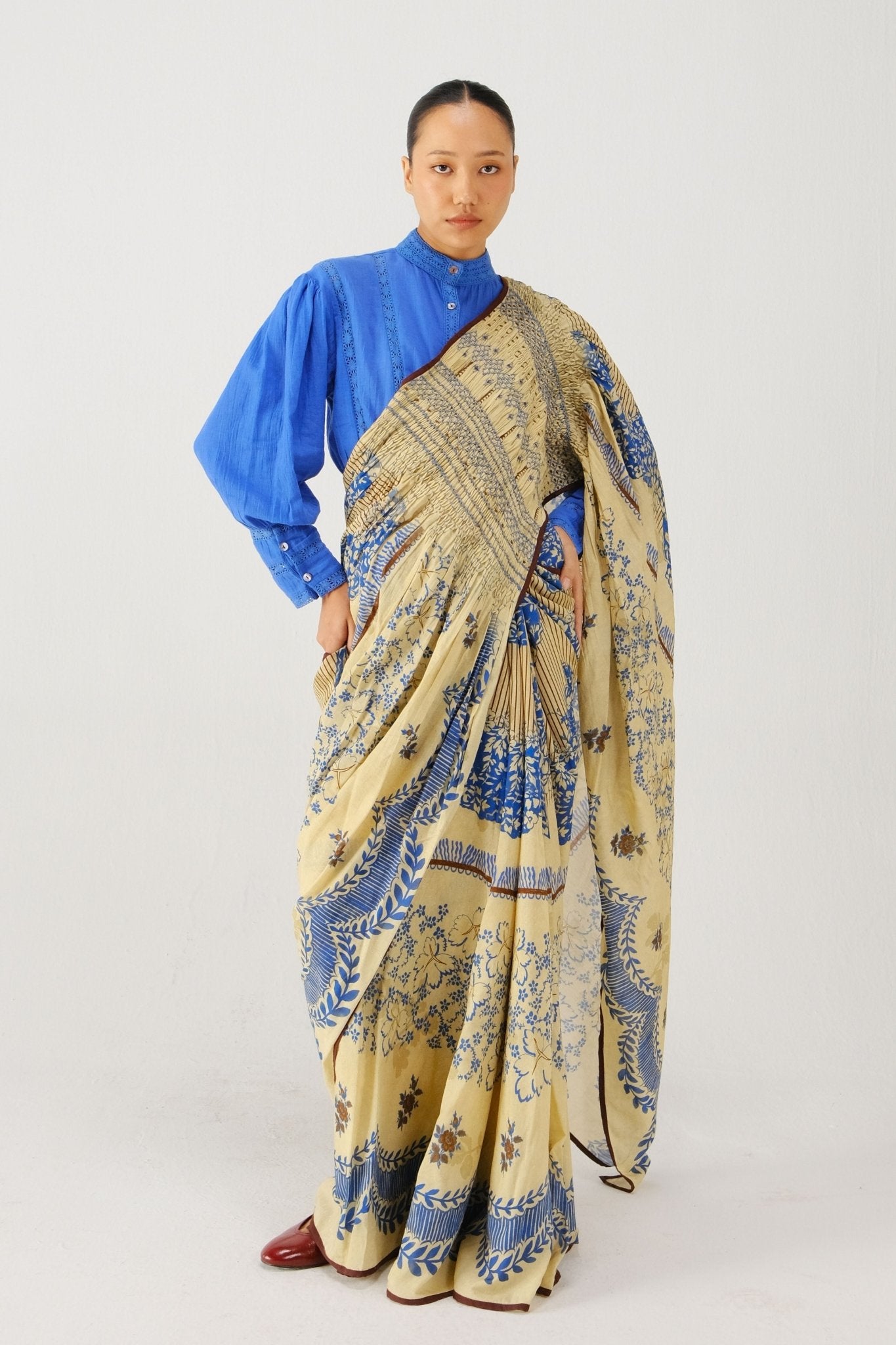 Bluebell Smocked Saree - Cord - Elahe