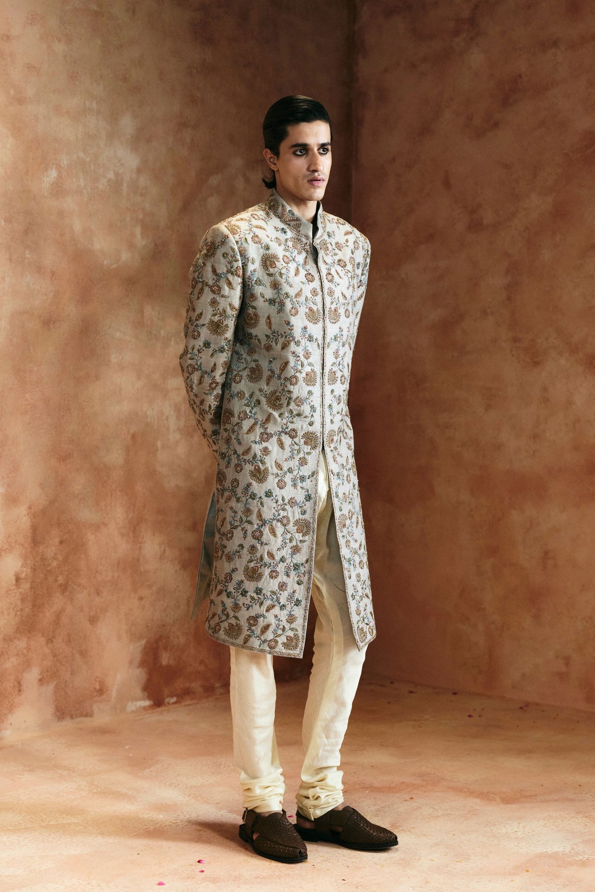 Beaded Sindh Threadwork Sherwani Set