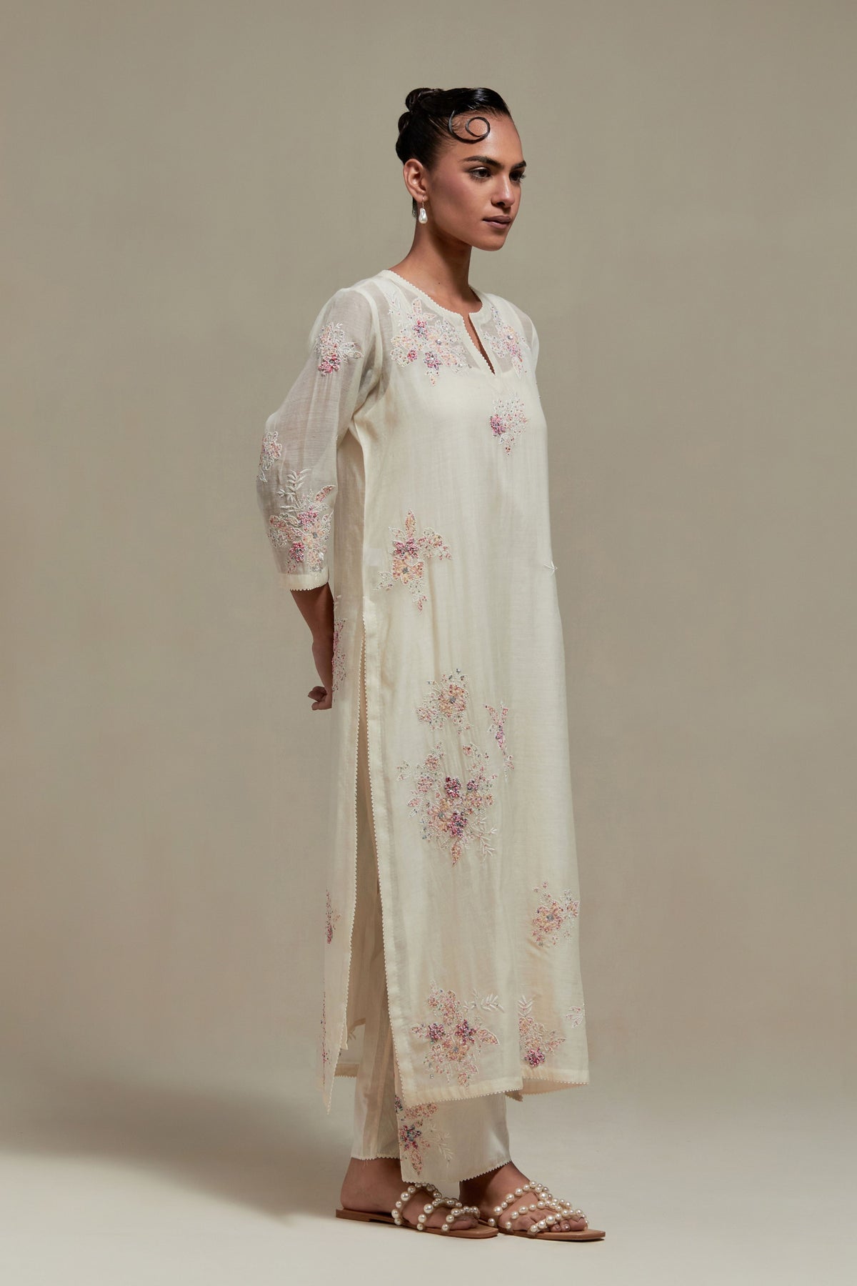 Pink Floral Kurta Set