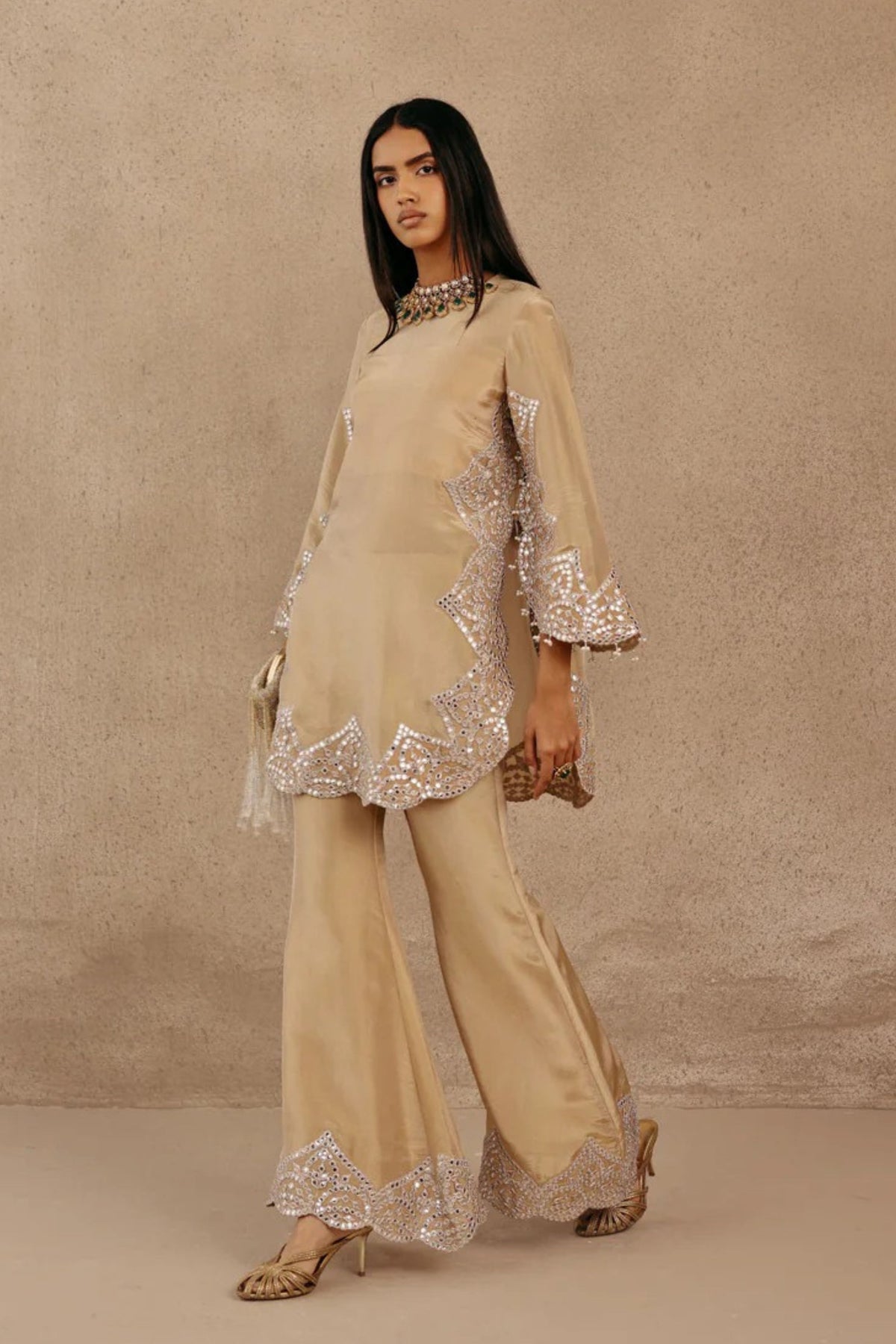Golden Bellbottom Pants