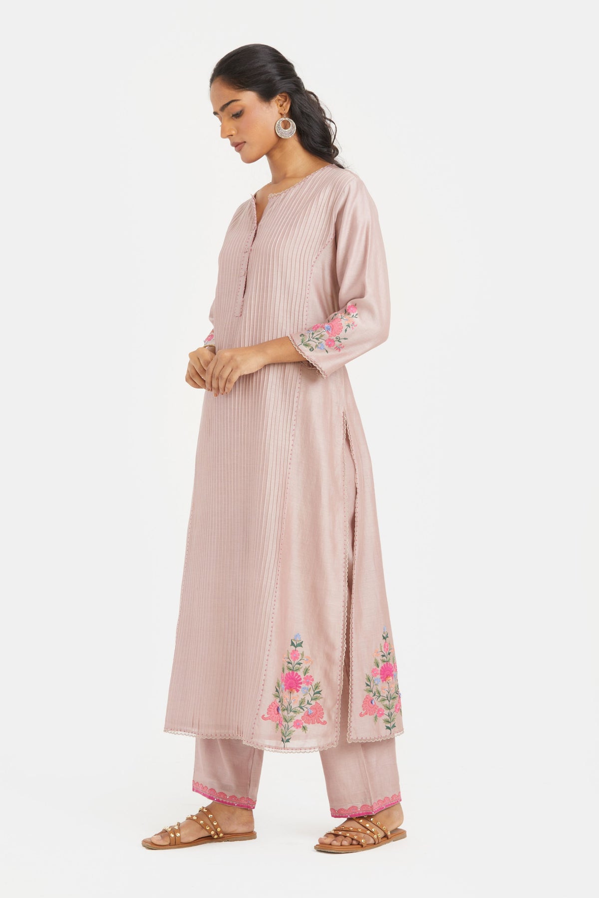 Lilac Pintucks Kurta Set