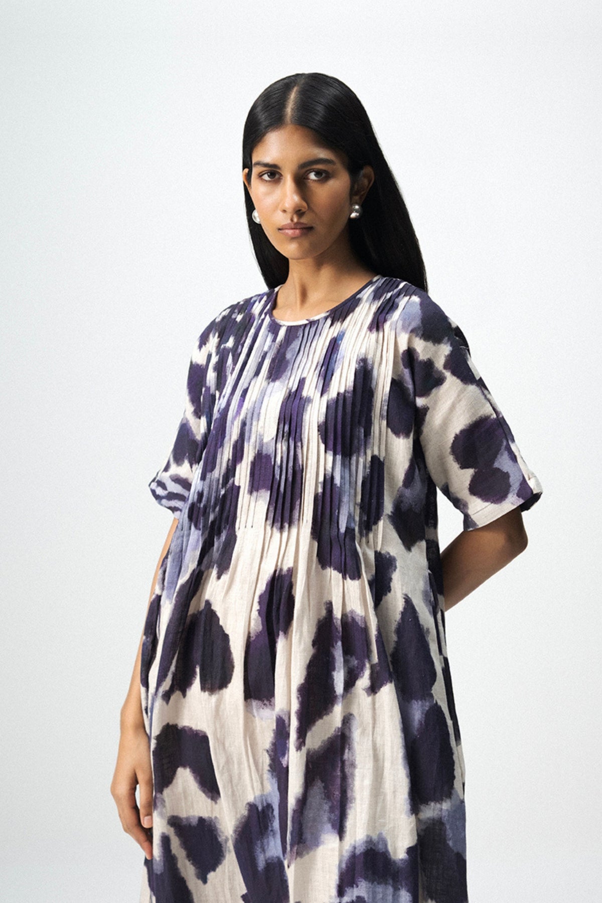 Samburu Linen Pintucks Dress