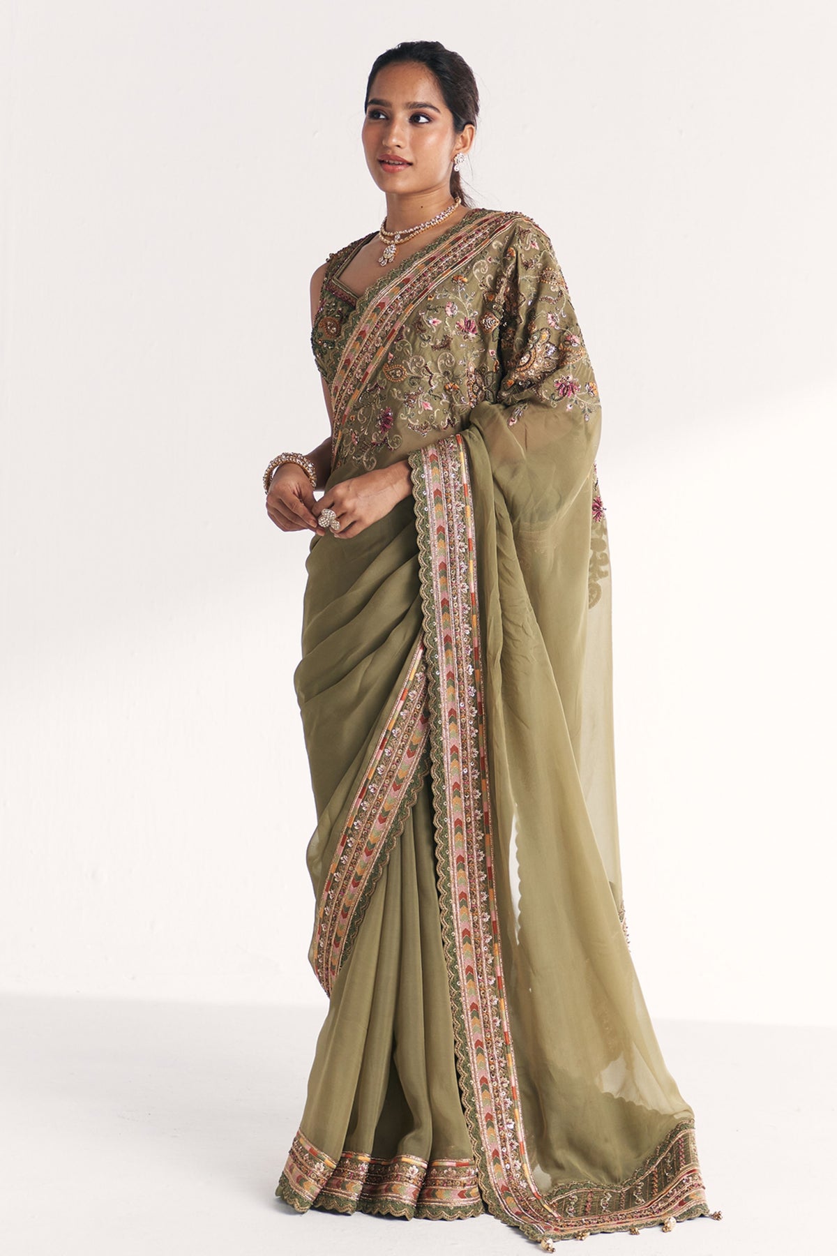 Palak Green Saree