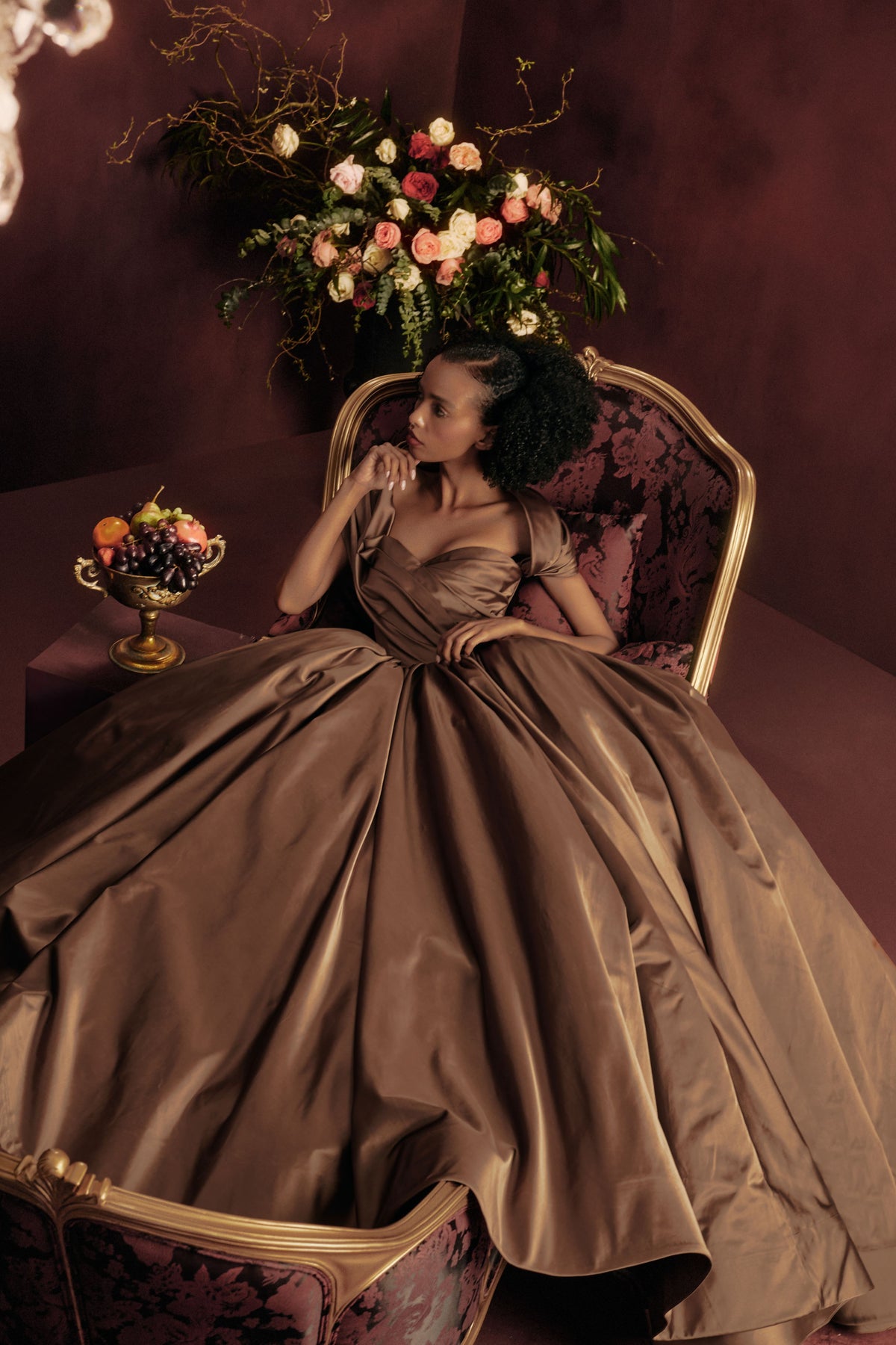 Off Shoulder Draped Gown