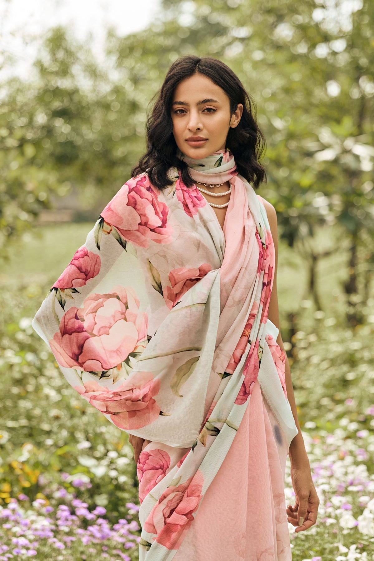 Monica Coral Reef Ombre Saree