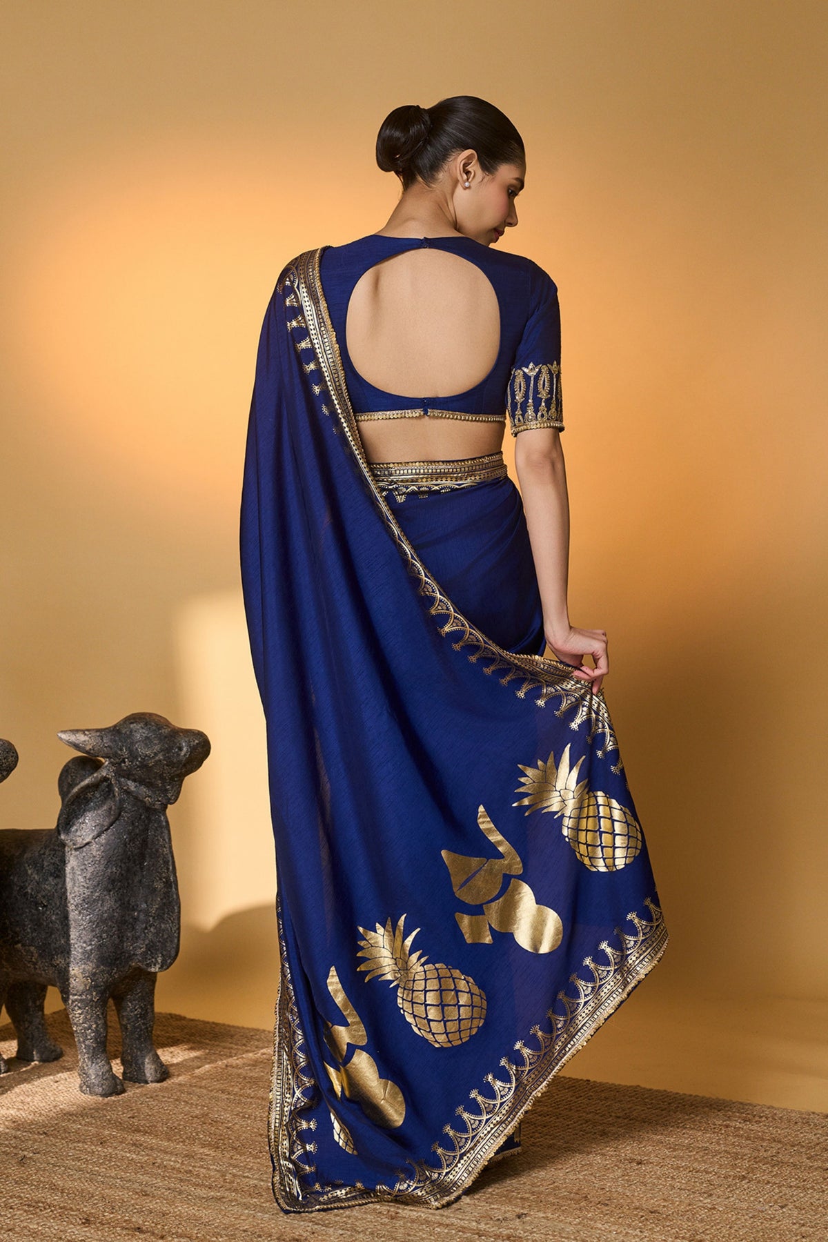 Navy Blue Amber Arches Saree