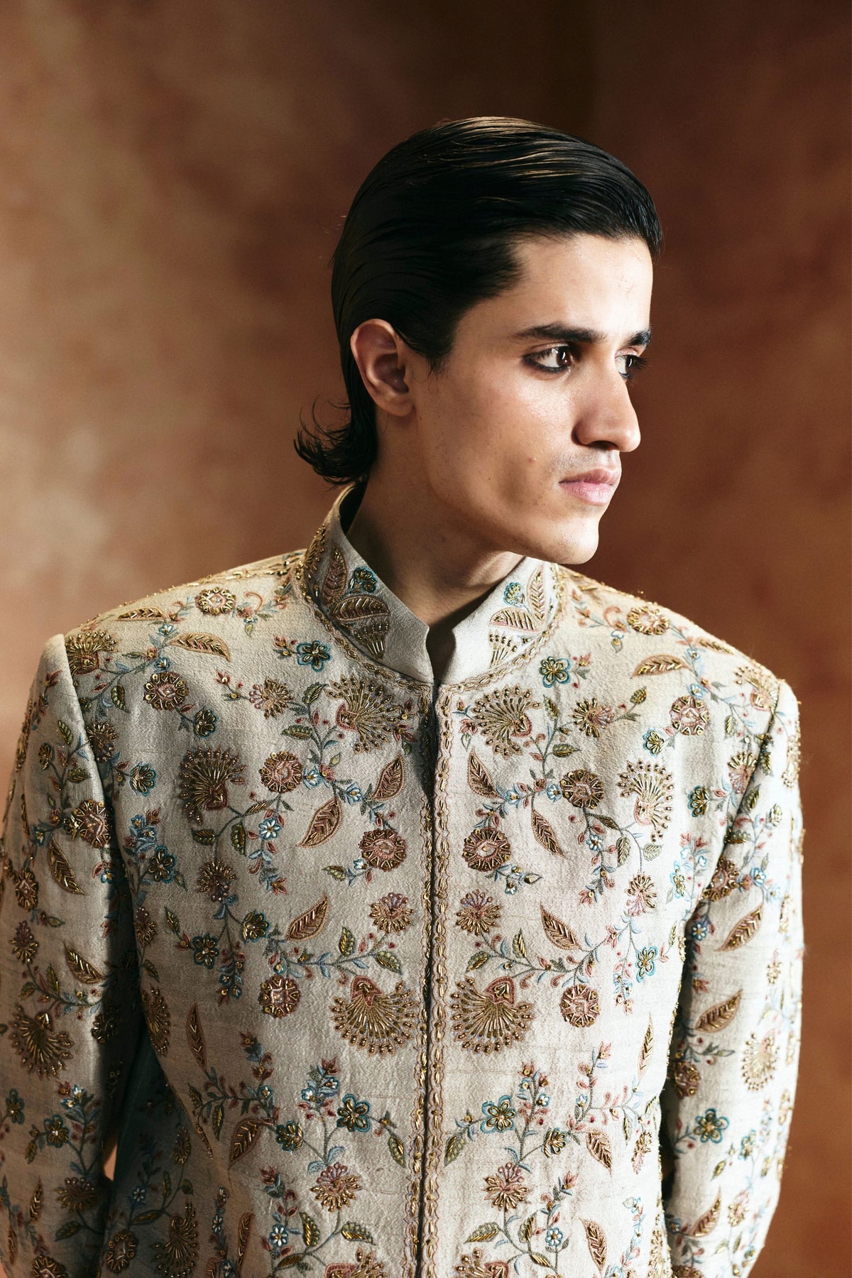 Beaded Sindh Threadwork Sherwani Set