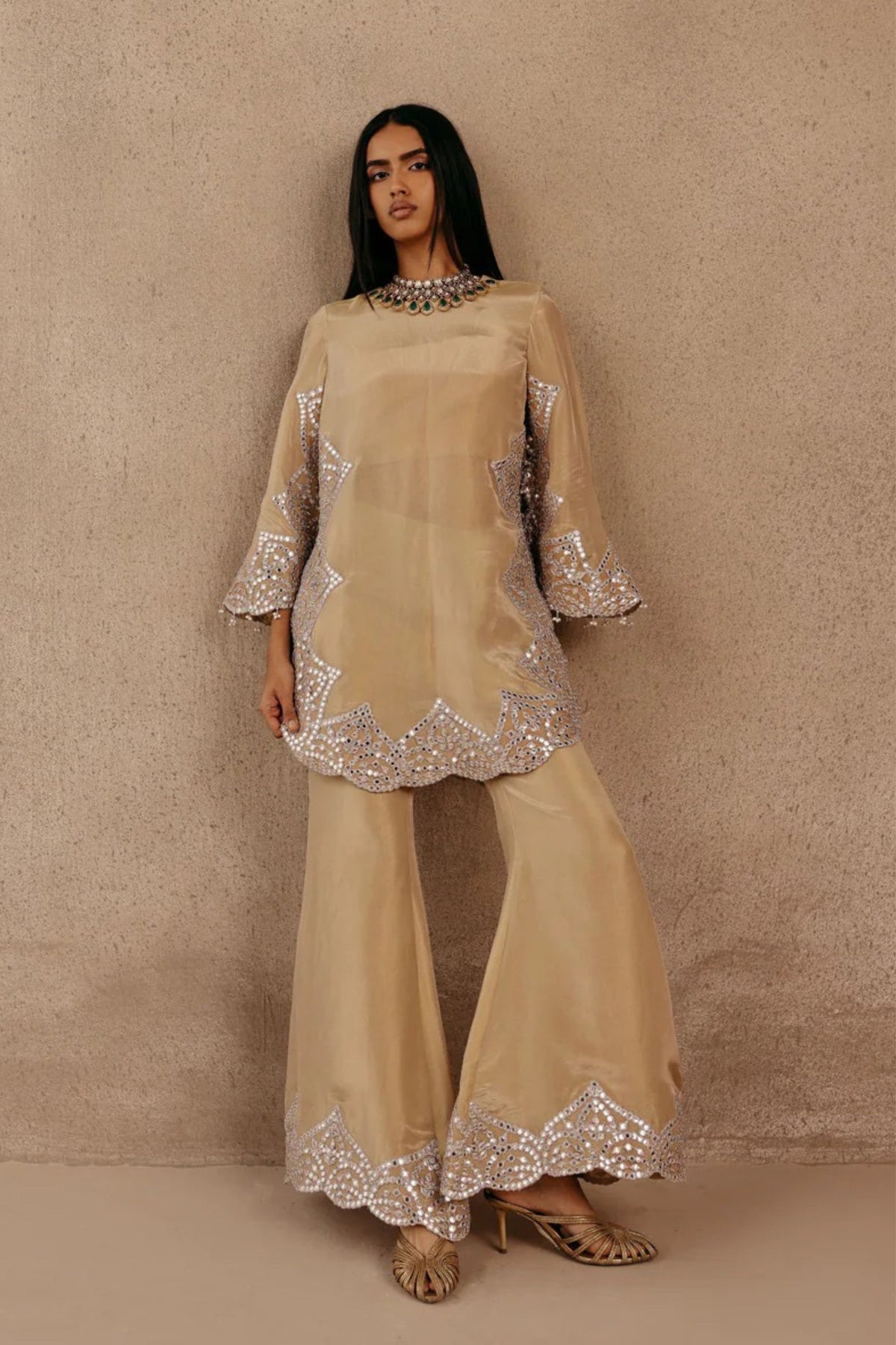 Golden Bellbottom Pants