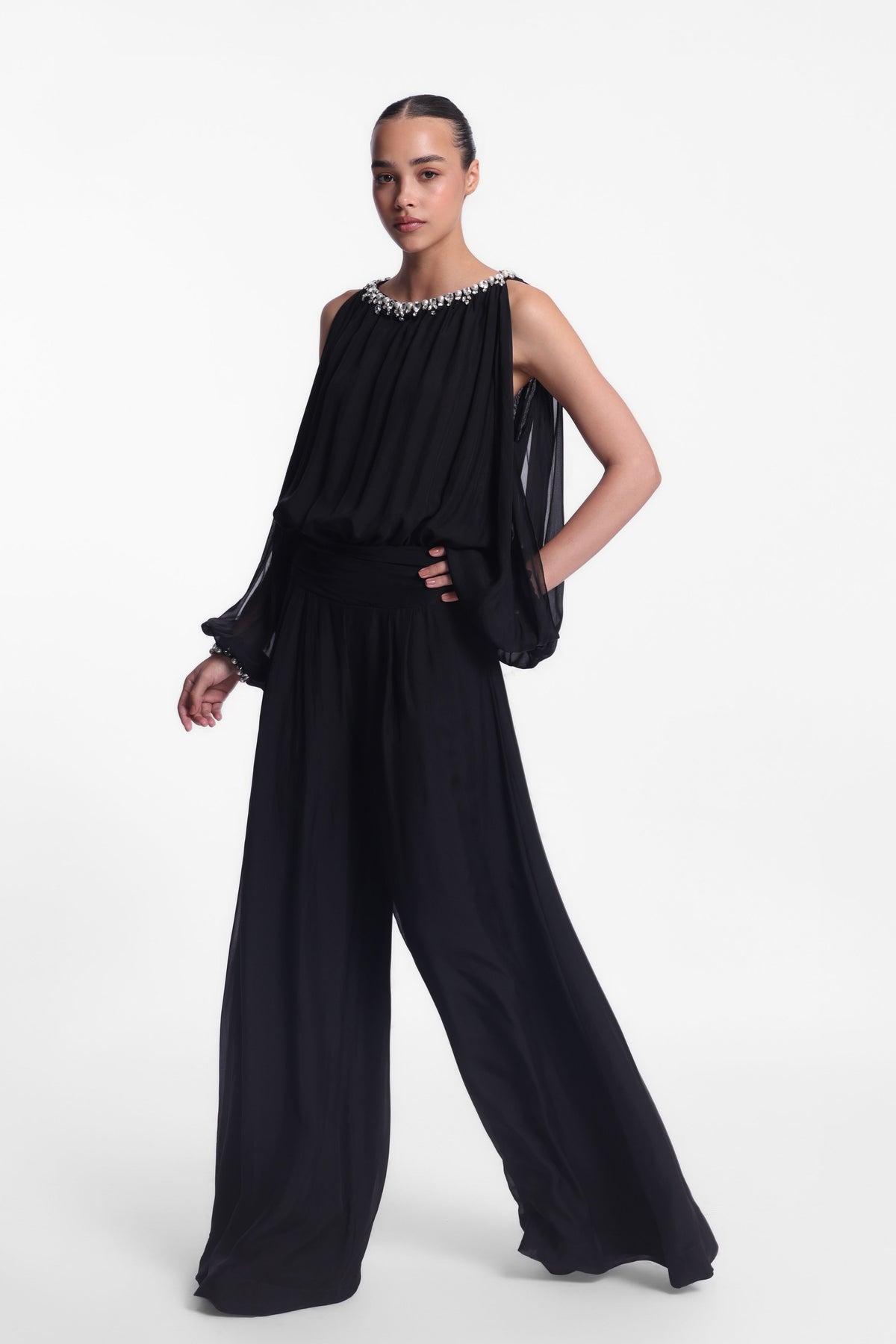 Slit Sleeve Jumpsuit