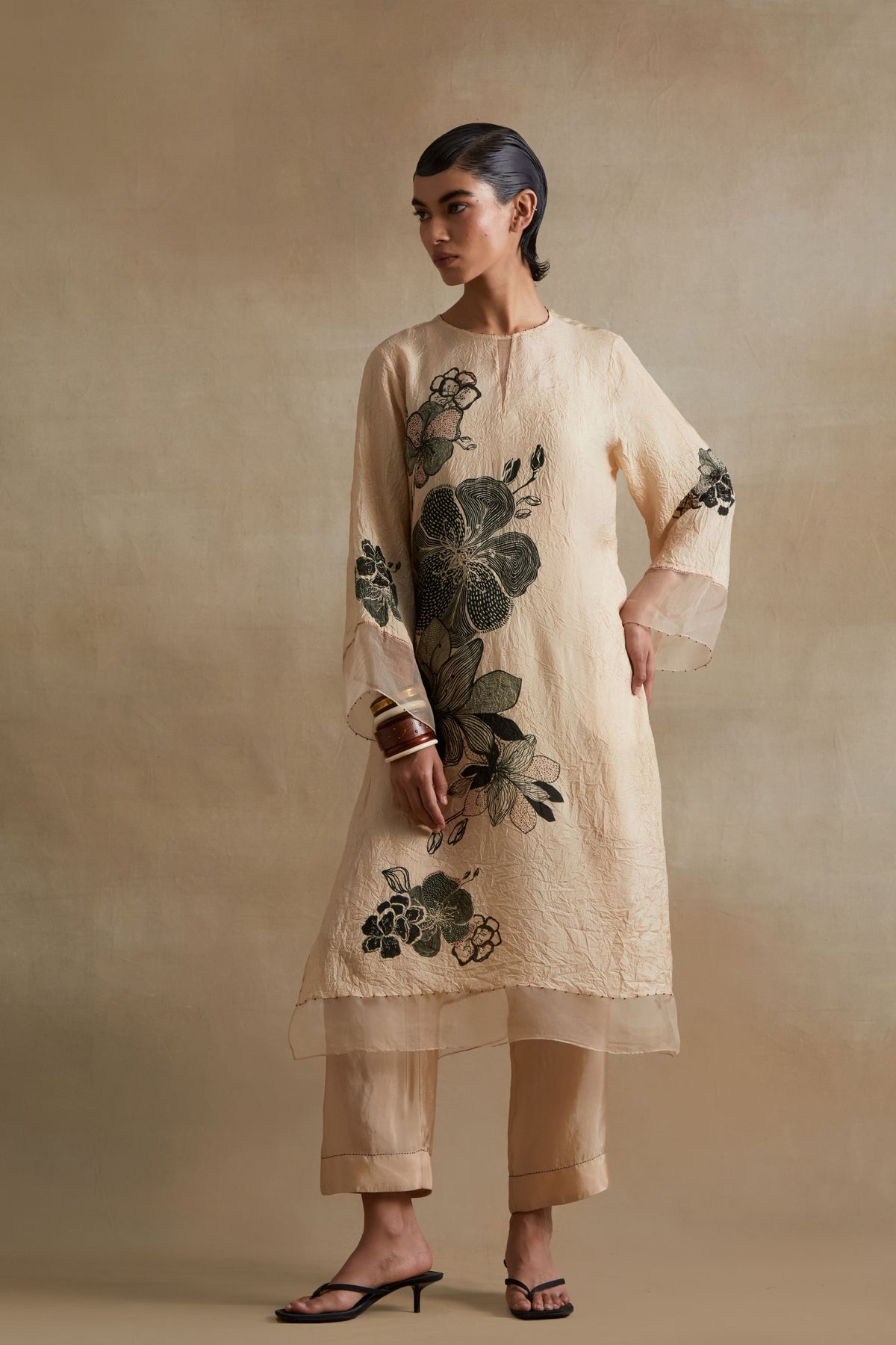 Clay Bold Floral Print Kurta Set