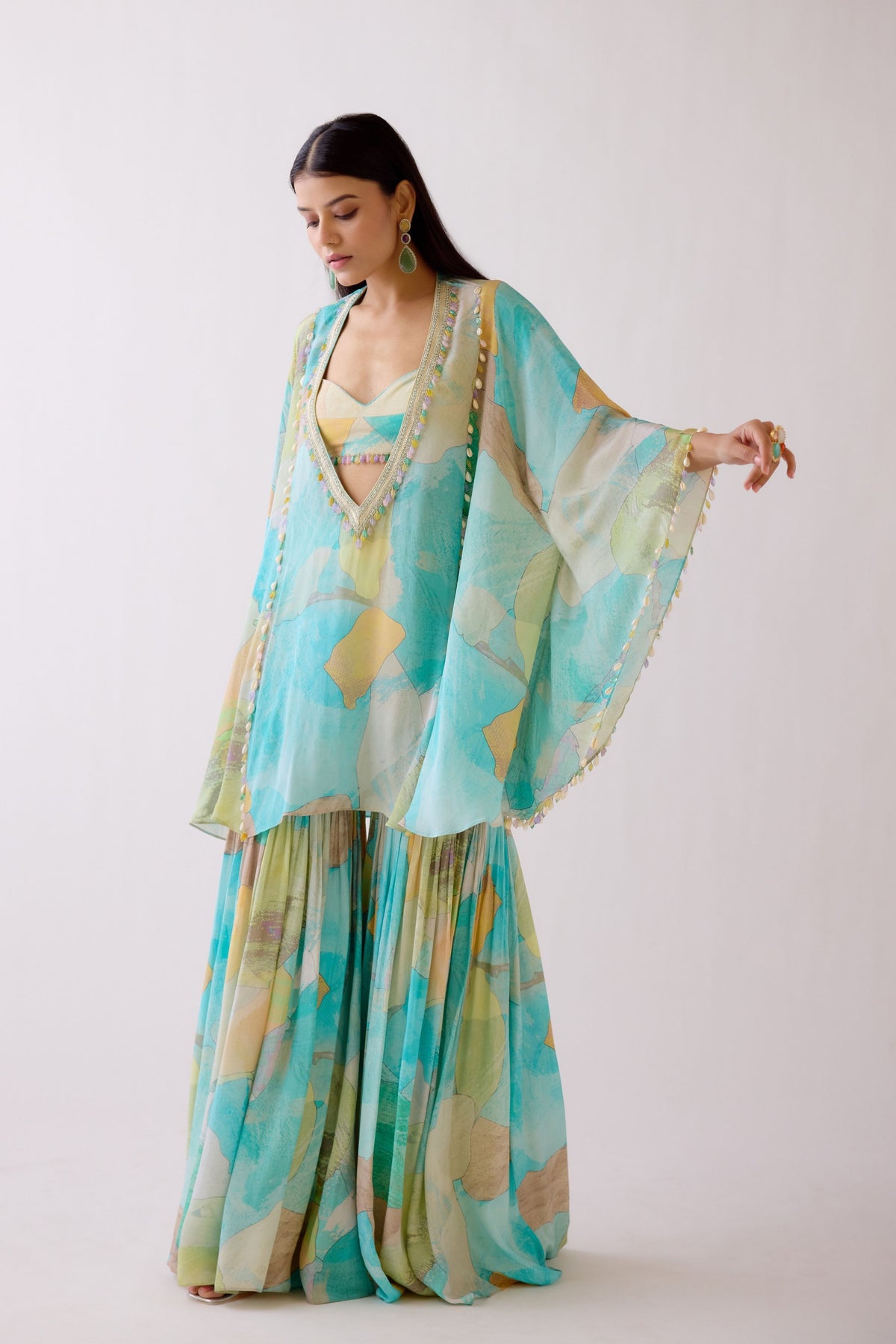 The Abstract Aqua Sharara Set