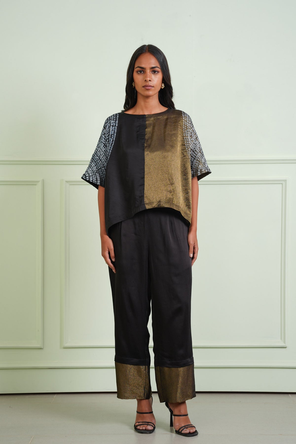 Tissue Shibori Crop Top
