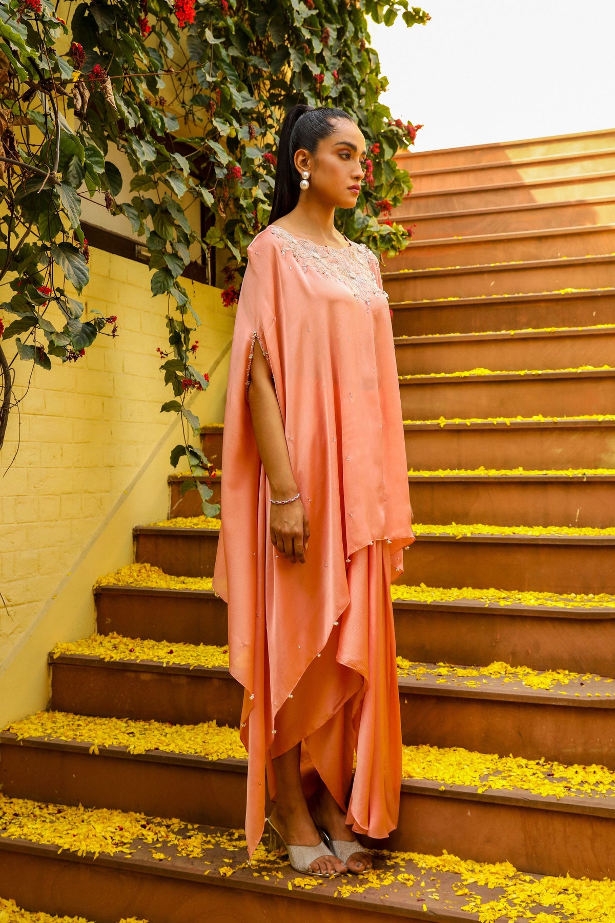 Rhytm Peach Kaftan Set
