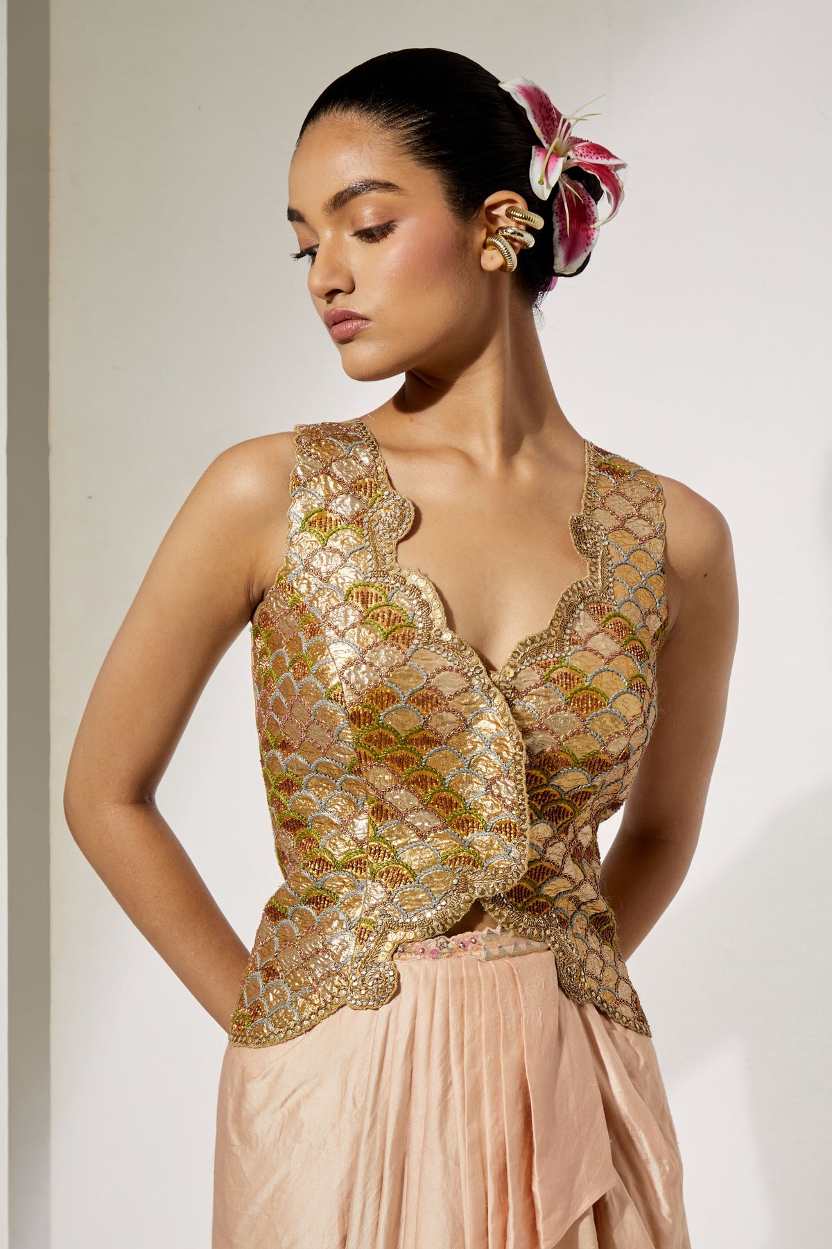 Champagne Skirt Set