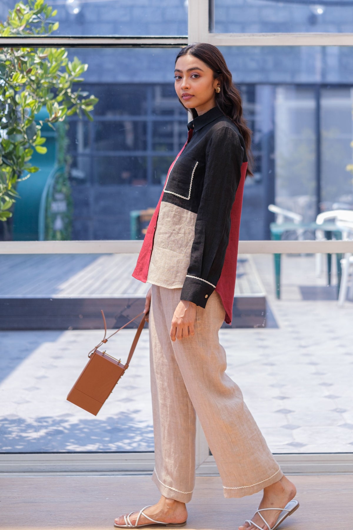Maroon  Panel Co-ord Set