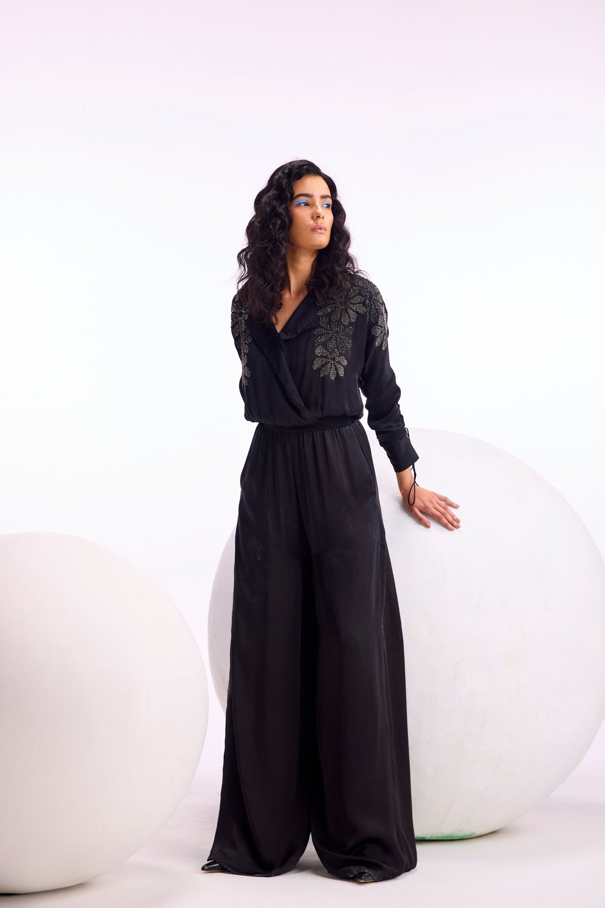 Cosmos Wide Collared Jumpsuit